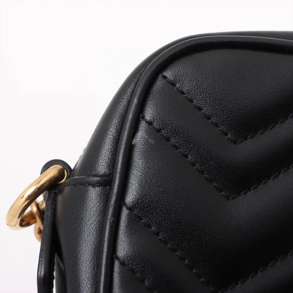 GG Marmont Leather Shoulder Bag, Black, 448065 — view 9