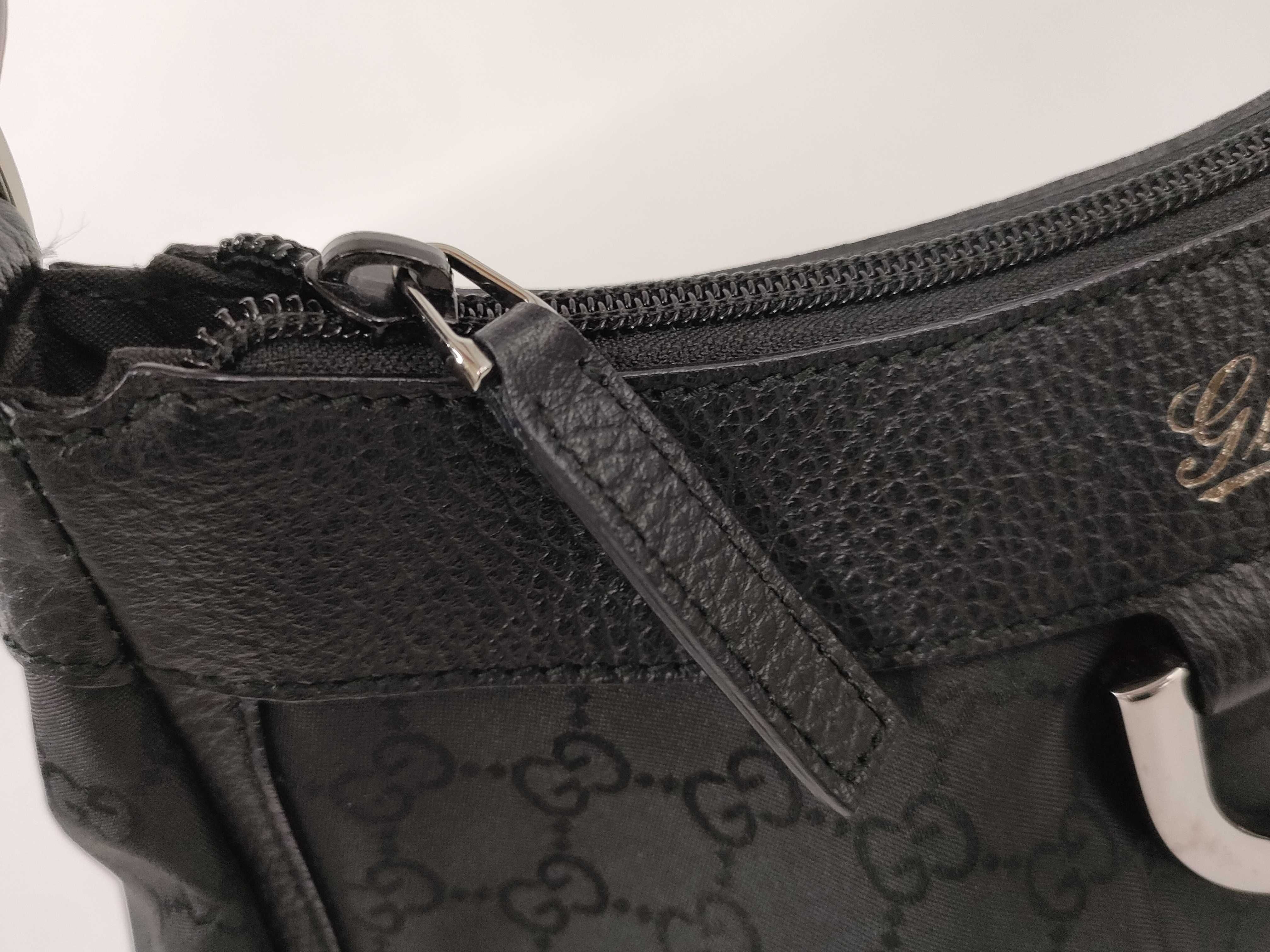 GG Gucci One Shoulder Bag Abbey Black Nylon GG 265692 502752 Handbag — view 14
