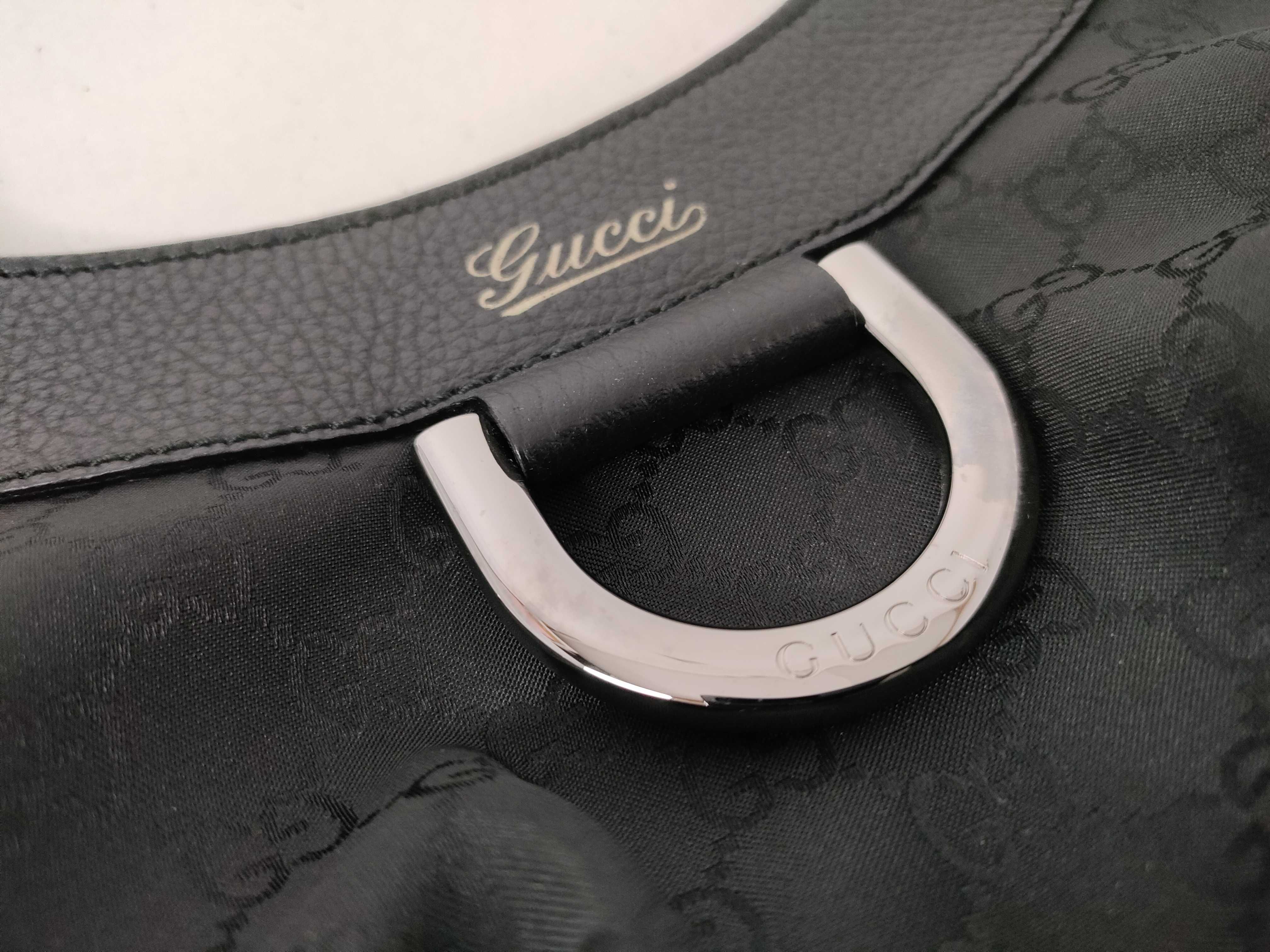 GG Gucci One Shoulder Bag Abbey Black Nylon GG 265692 502752 Handbag — view 15