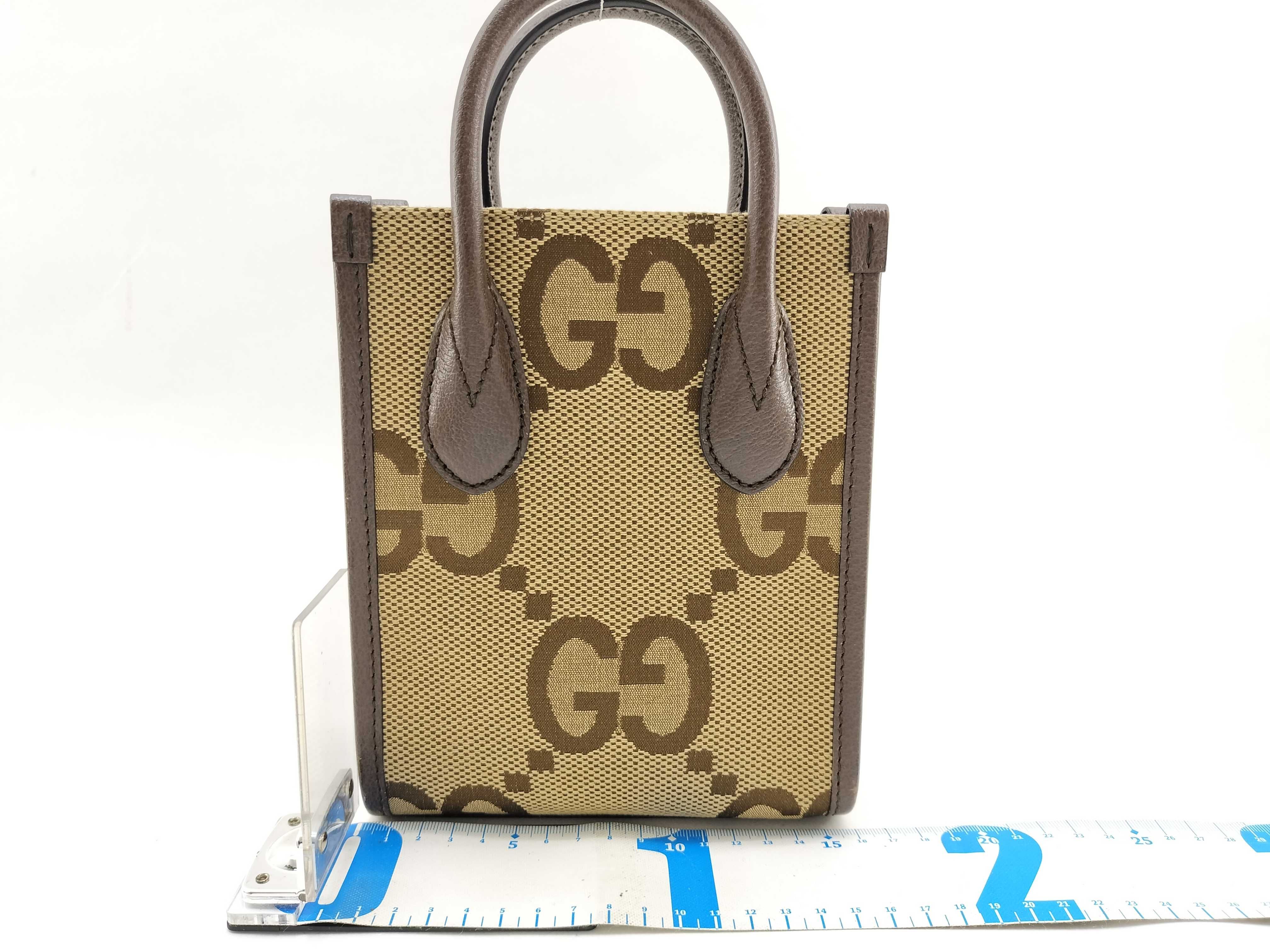 GG Jumbo GG Canvas x Leather 2-Way Handbag Brown 699406 Handbag — view 2