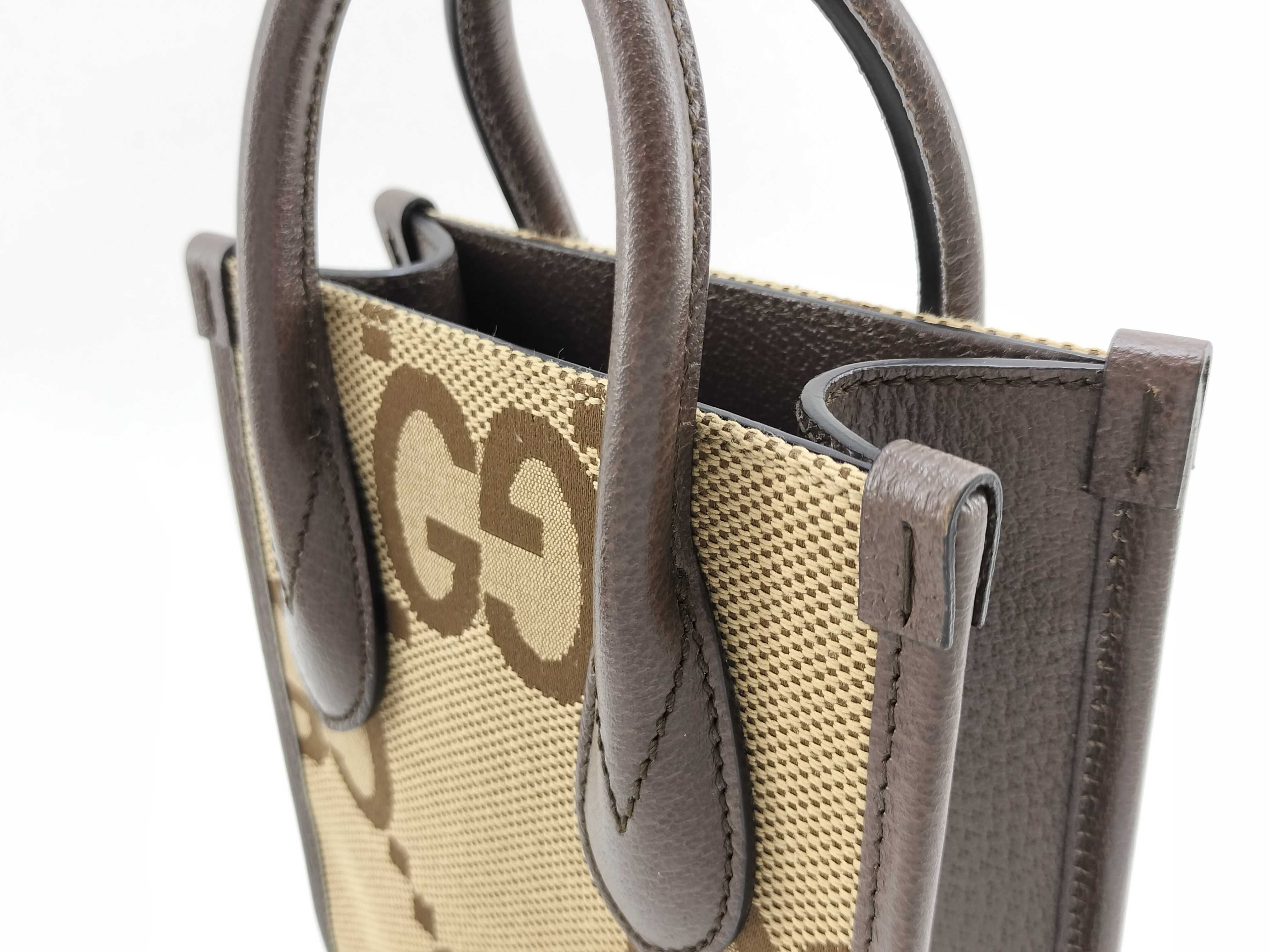 GG Jumbo GG Canvas x Leather 2-Way Handbag Brown 699406 Handbag — view 3