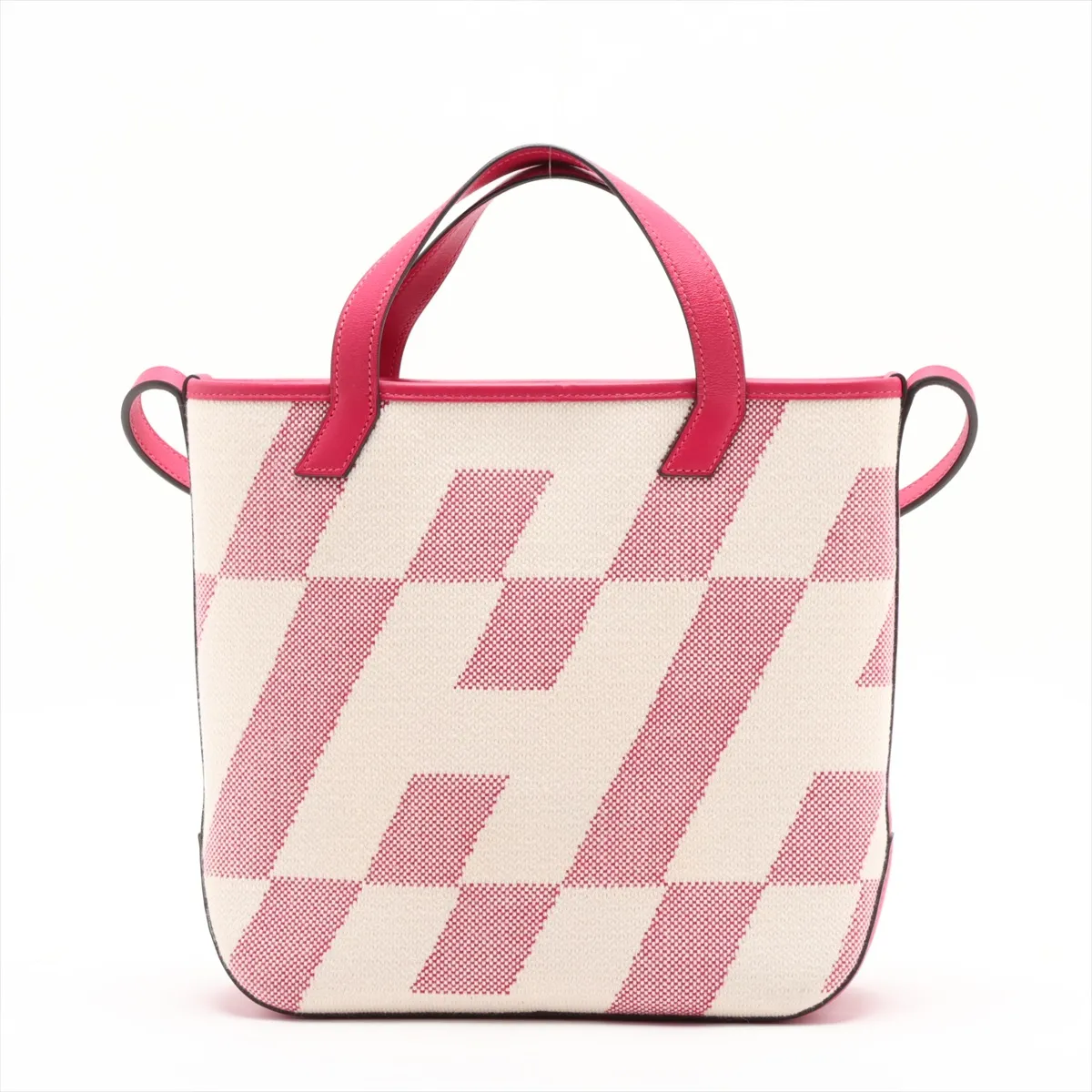 Hermès Ambier 27 PM Toile H x Veau Swift Beige x Framboise Z: 2021 — view 2
