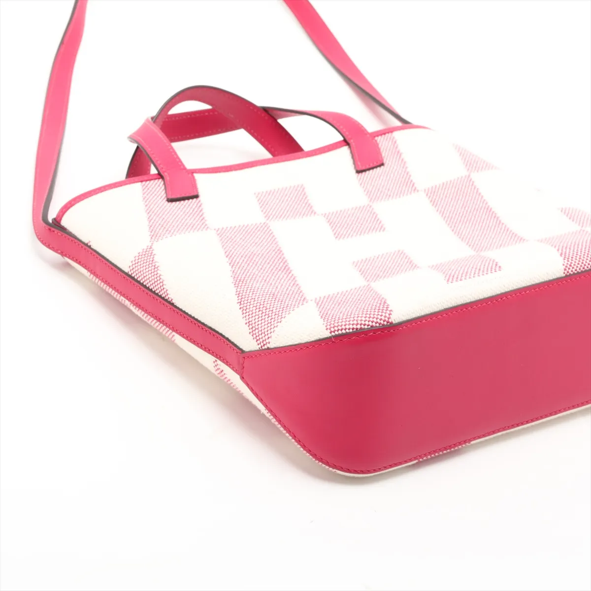 Hermès Ambier 27 PM Toile H x Veau Swift Beige x Framboise Z: 2021 — view 4