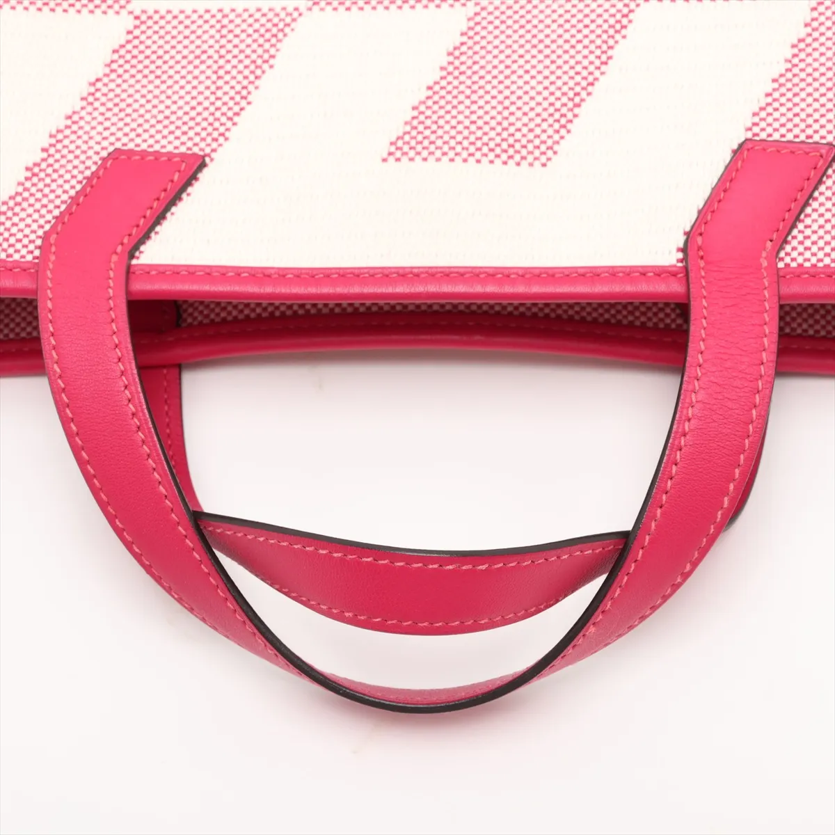 Hermès Ambier 27 PM Toile H x Veau Swift Beige x Framboise Z: 2021 — view 5
