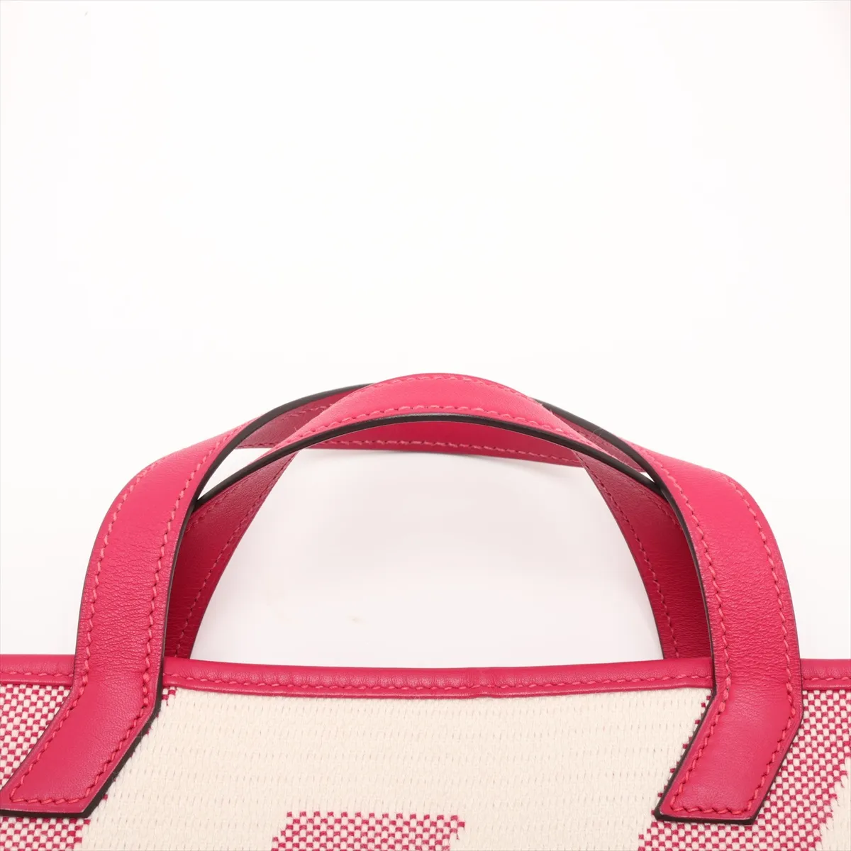 Hermès Ambier 27 PM Toile H x Veau Swift Beige x Framboise Z: 2021 — view 6