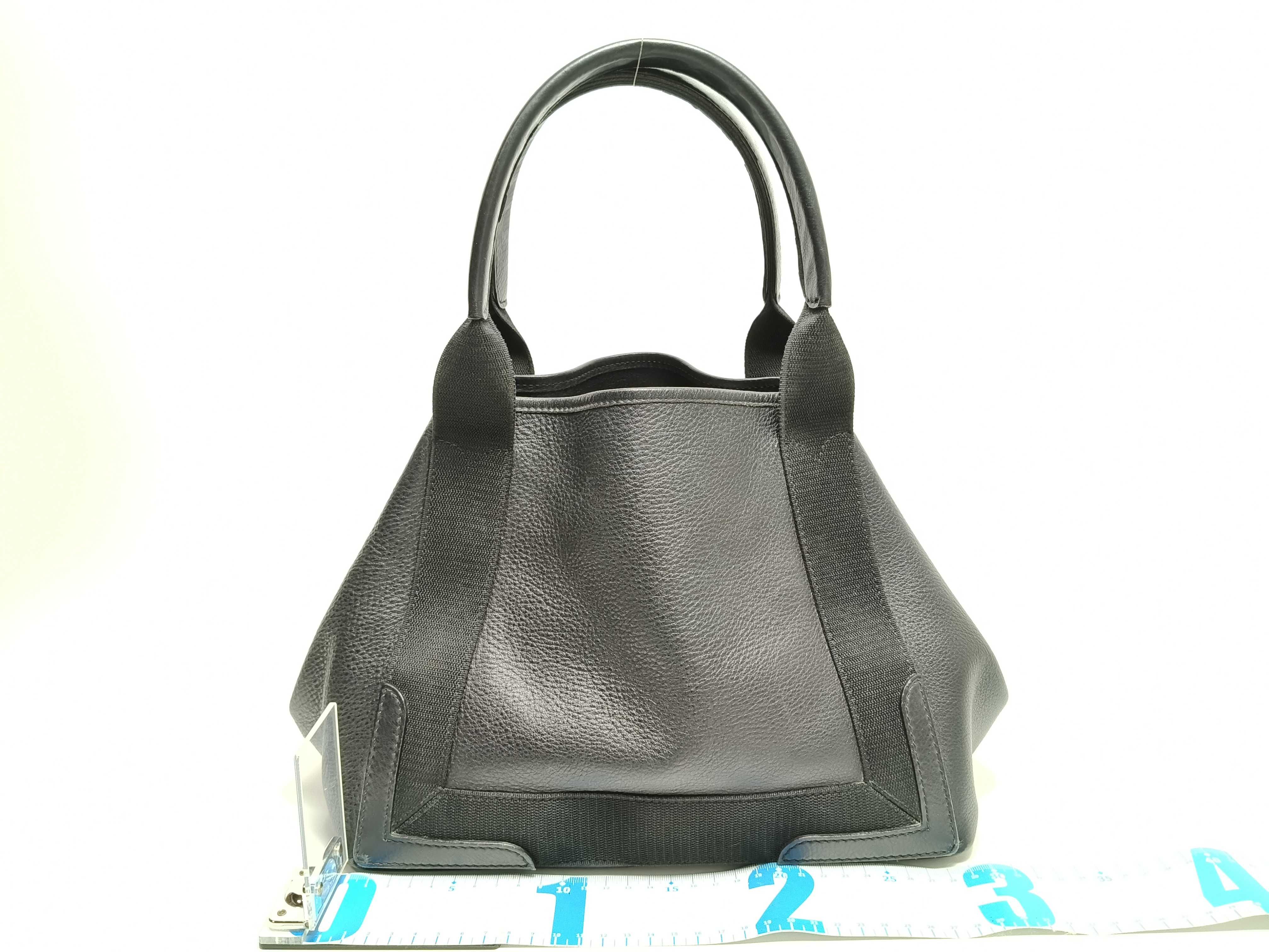Navy Cabas Leather Handbag Black 339933 Tote Bag — view 2