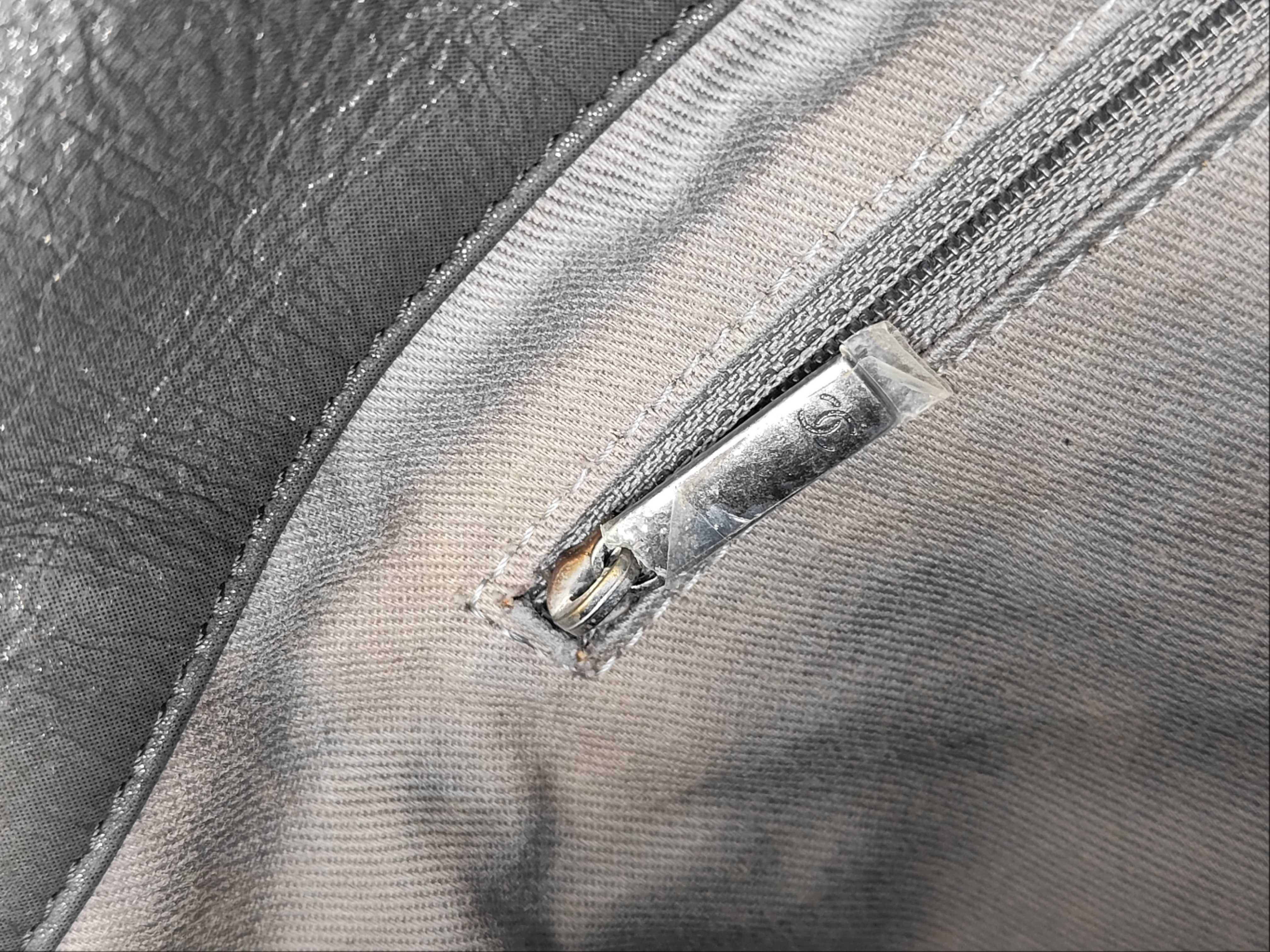 Grey Coated Leather Ruthenium Coated Metal Chain Shoulder Bag (Serial Number 14) — view 14