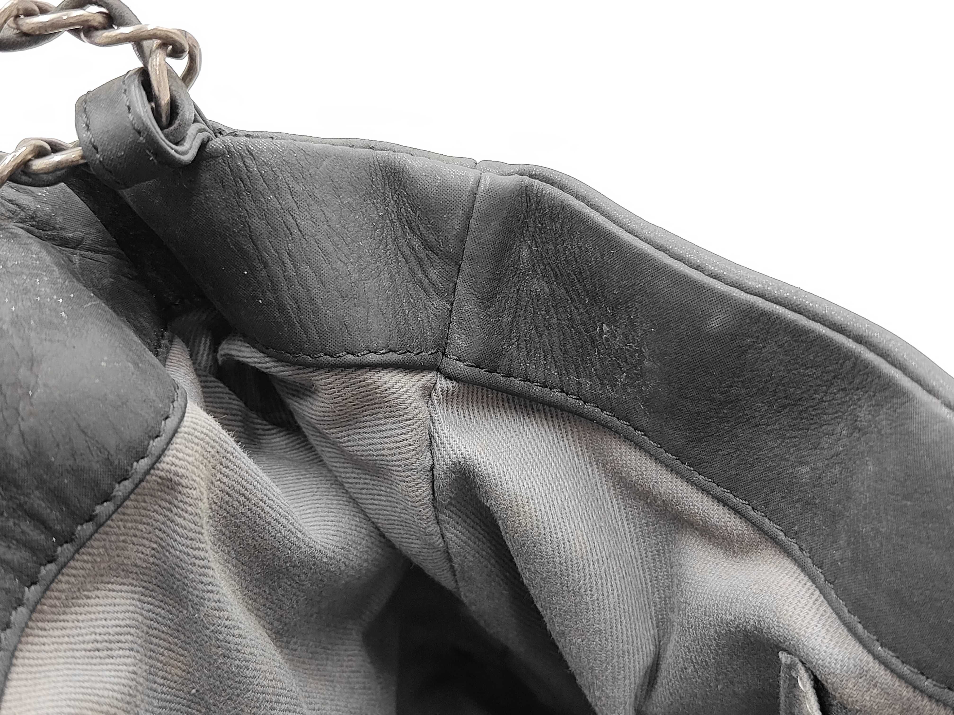 Grey Coated Leather Ruthenium Coated Metal Chain Shoulder Bag (Serial Number 14) — view 10