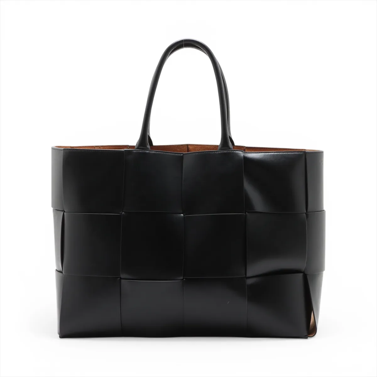 Maxi Intrecciato The Arco Large Leather Tote Bag, Black — view 2
