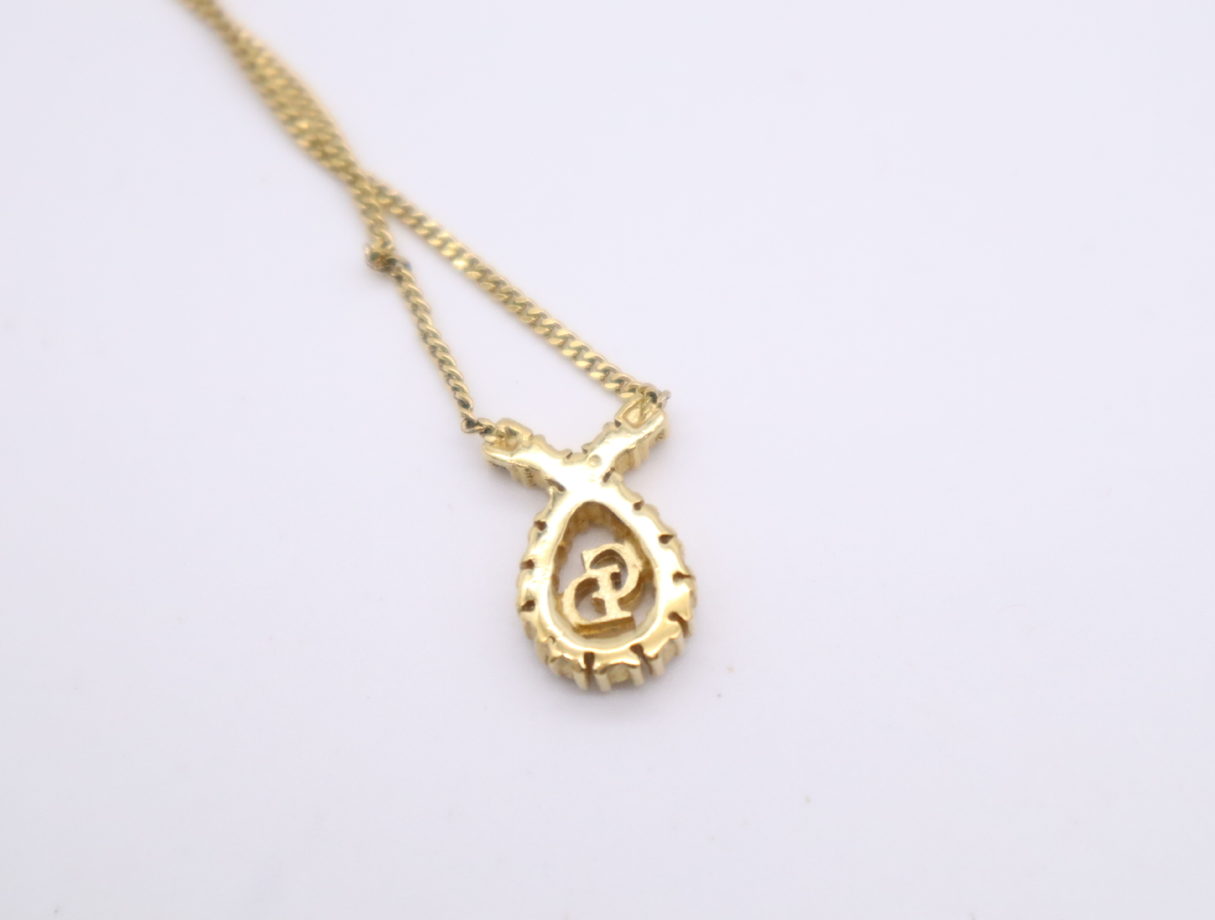 GP/Rhinestone CD Logo Rhinestone Necklace Gold Necklace — view 4