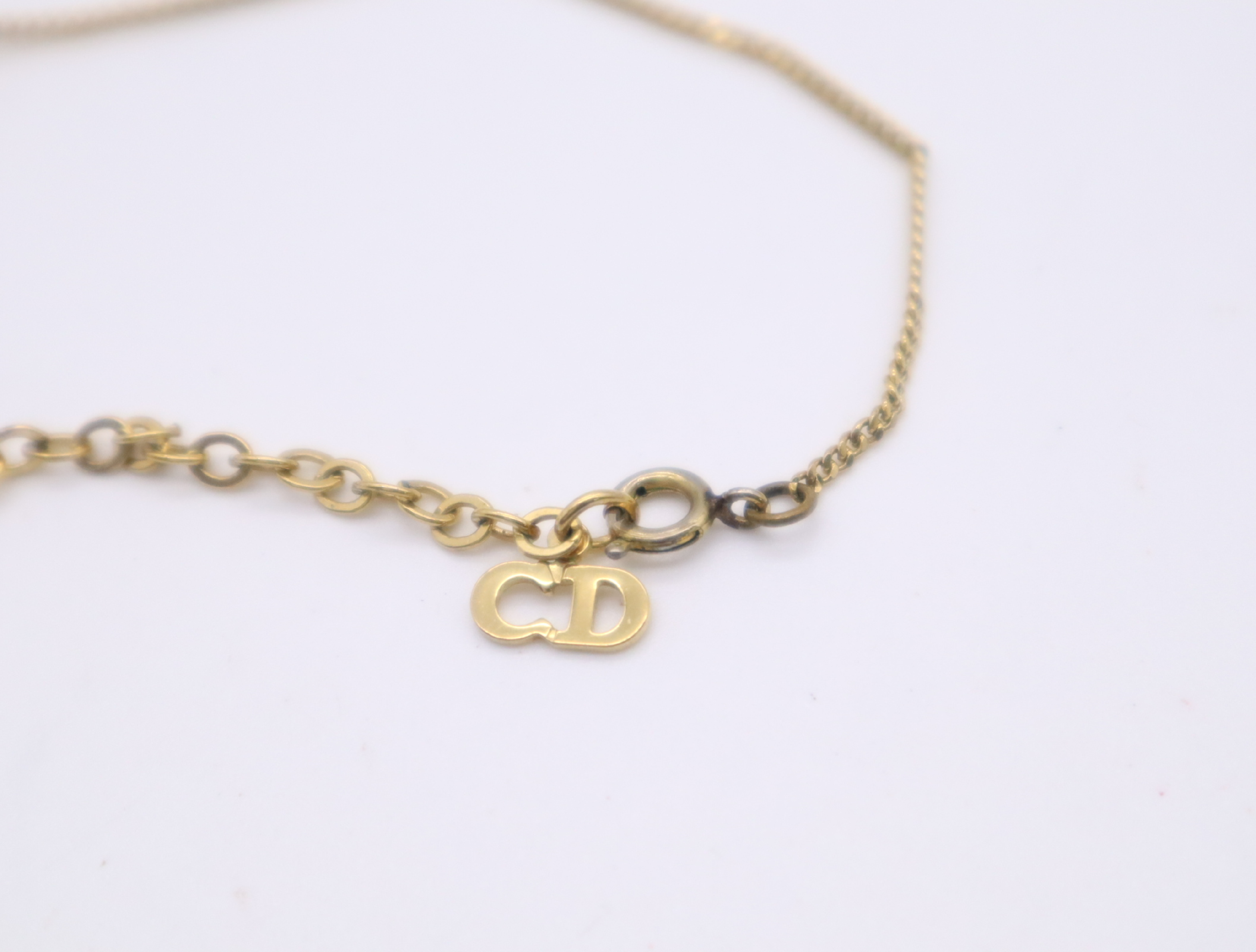 GP/Rhinestone CD Logo Rhinestone Necklace Gold Necklace — view 5