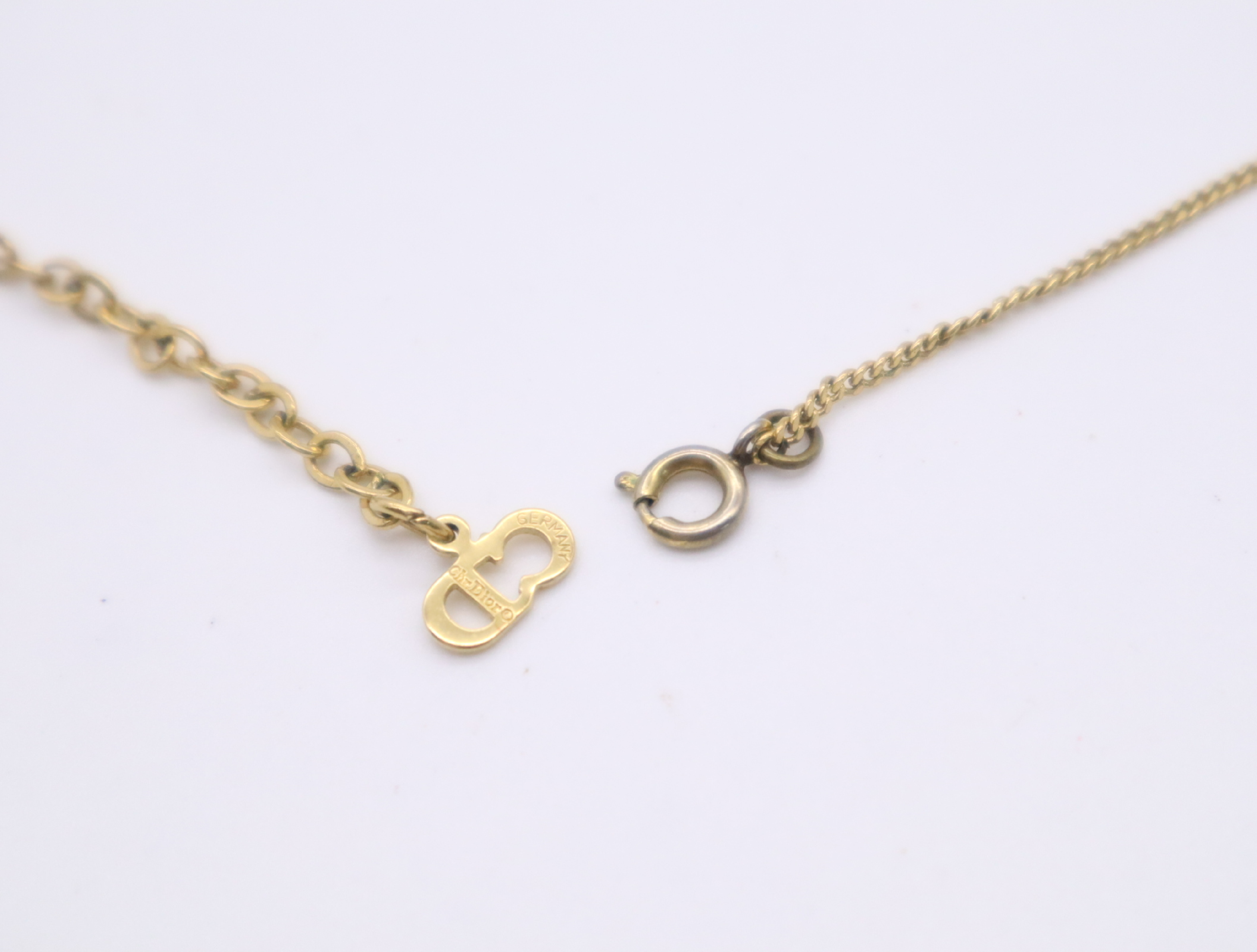 GP/Rhinestone CD Logo Rhinestone Necklace Gold Necklace — view 6