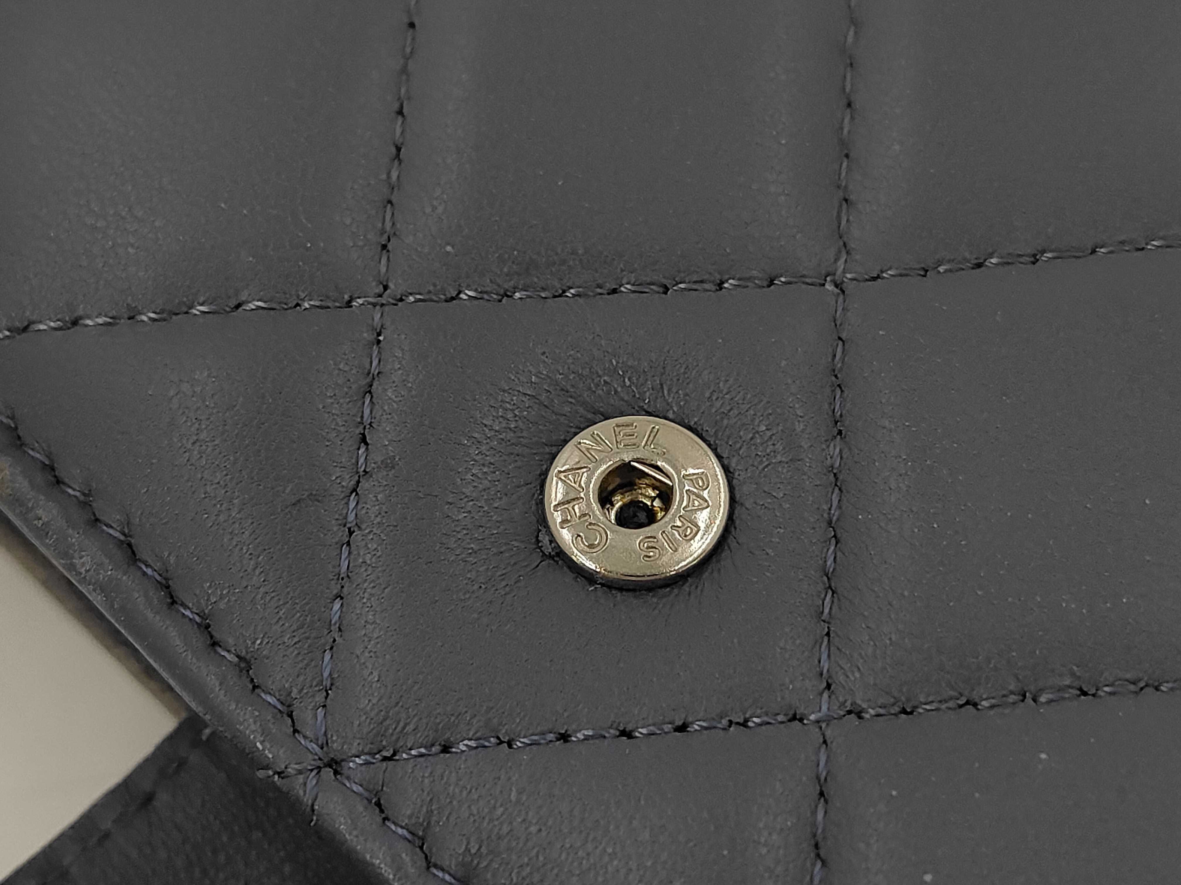 Matelassé Wallet, Lambskin, Coco Mark, Light Blue — view 5