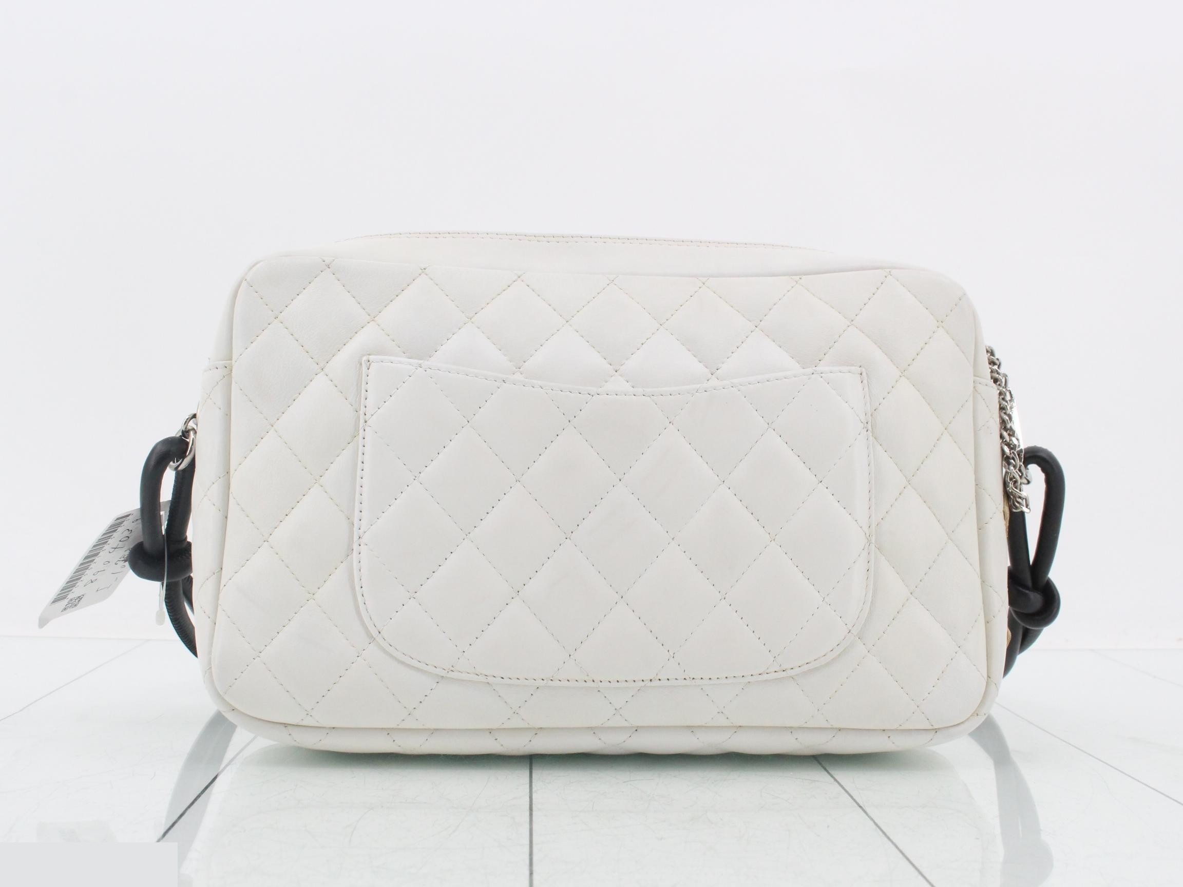 Cambon Line Python Lambskin Shoulder Bag, White, Series 9 — view 2