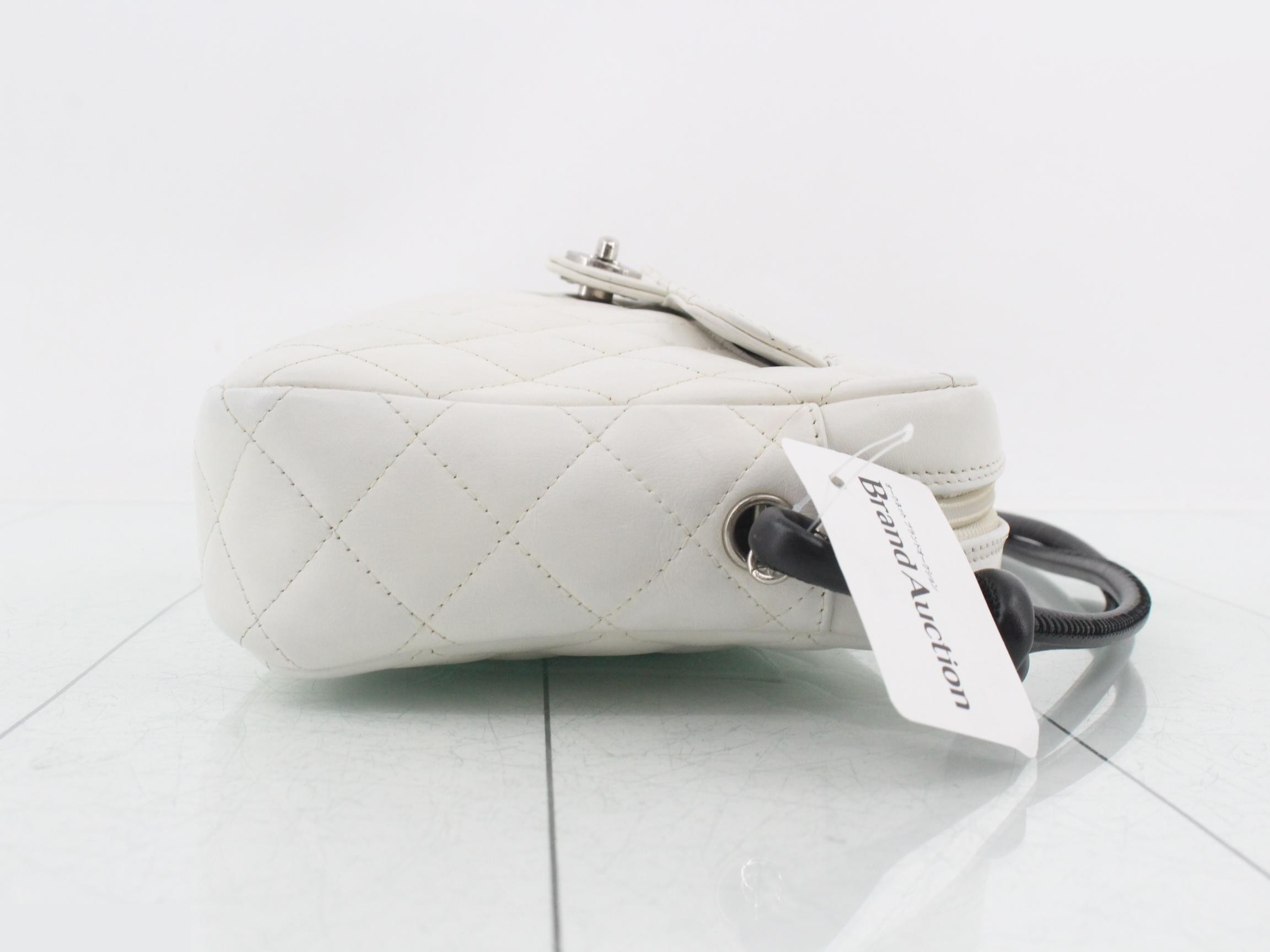 Cambon Line Python Lambskin Shoulder Bag, White, Series 9 — view 3