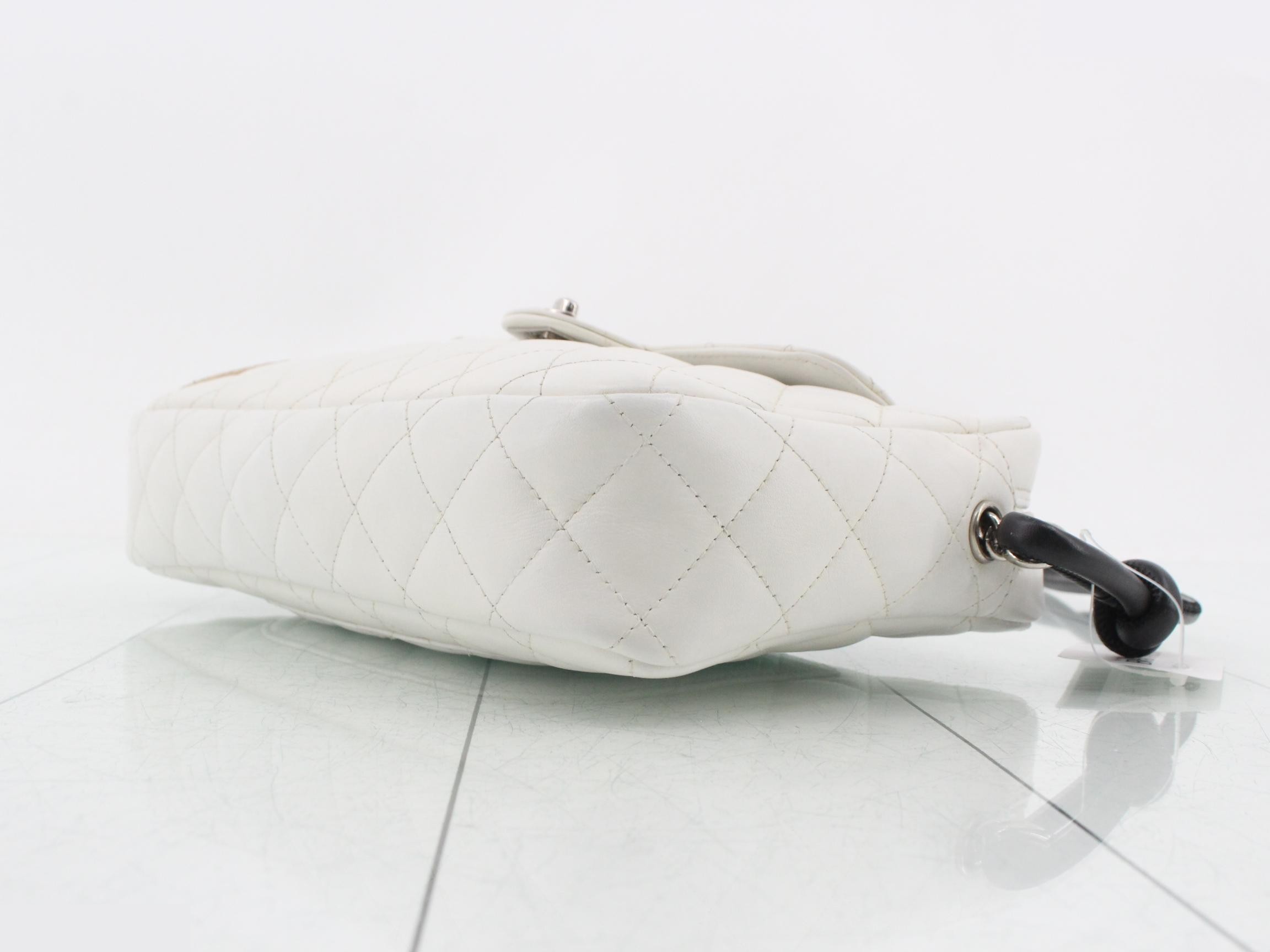 Cambon Line Python Lambskin Shoulder Bag, White, Series 9 — view 6