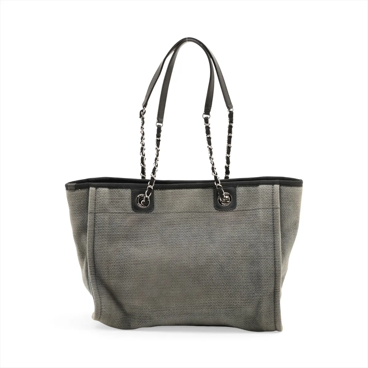 Deauville MM Canvas Chain Tote Bag, Gray, Silver Hardware, 16693566, Serial Number 16 — view 2