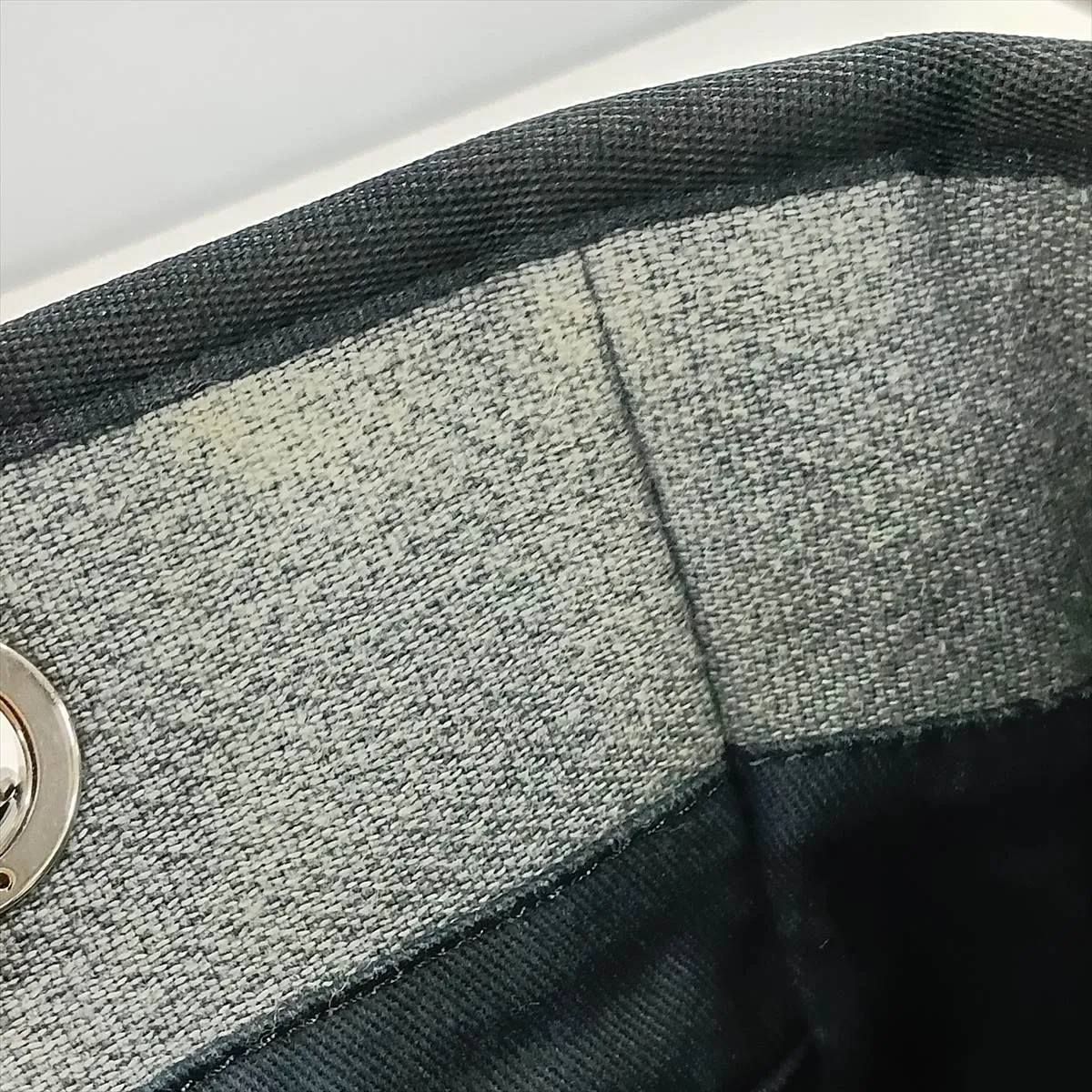 Deauville MM Canvas Chain Tote Bag, Gray, Silver Hardware, 16693566, Serial Number 16 — view 15