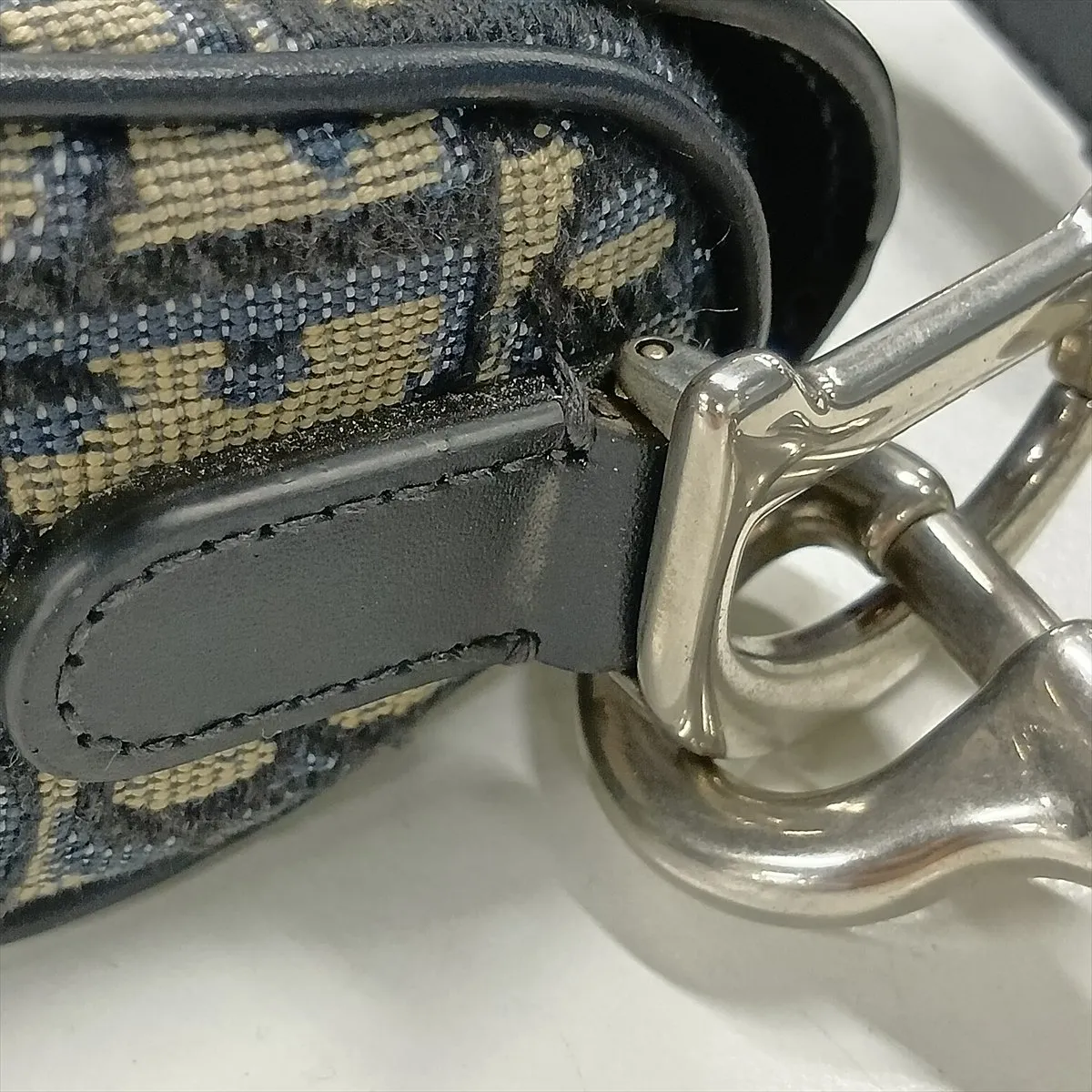 Oblique Saddle Bag, Canvas x Leather, 2-Way Handbag, Navy, Lucky Star — view 10