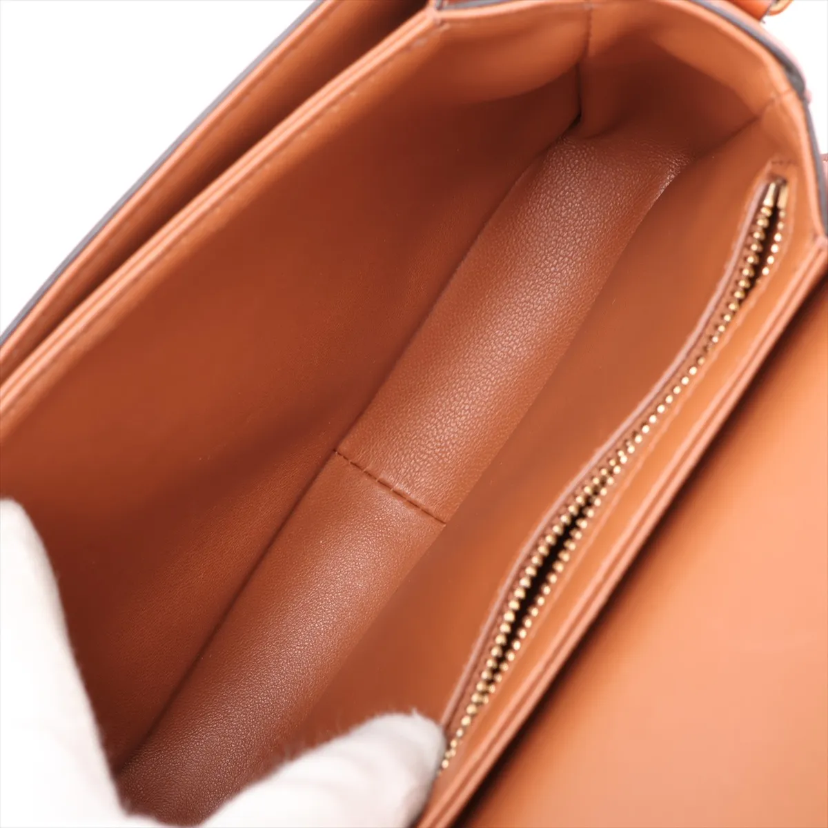 Triomphe Teen PVC x Leather Shoulder Bag, Brown — view 6