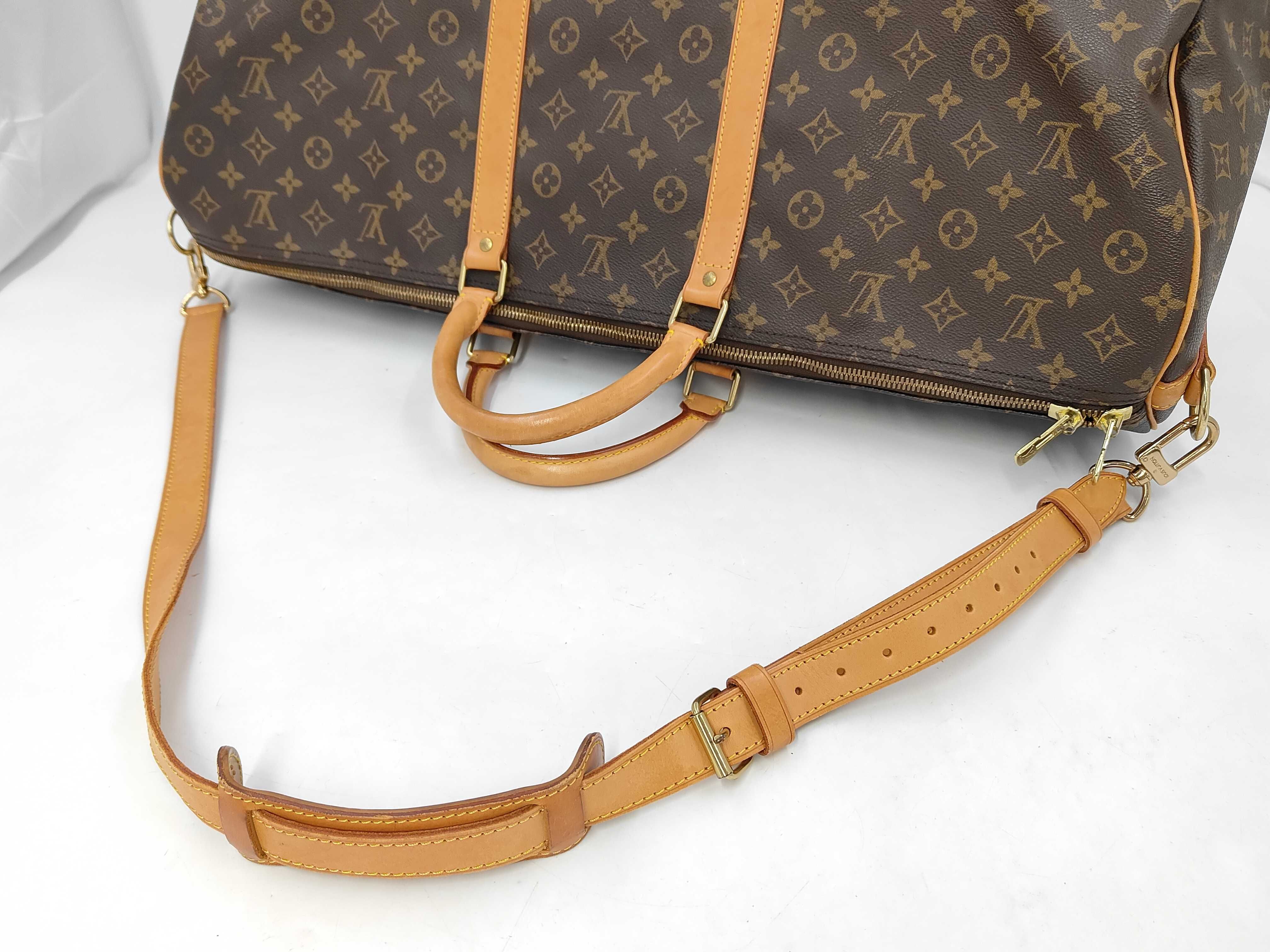 Monogram M41412 Monogram Keepall Bandoulière 60 Boston Bag with Shoulder Strap — view 3