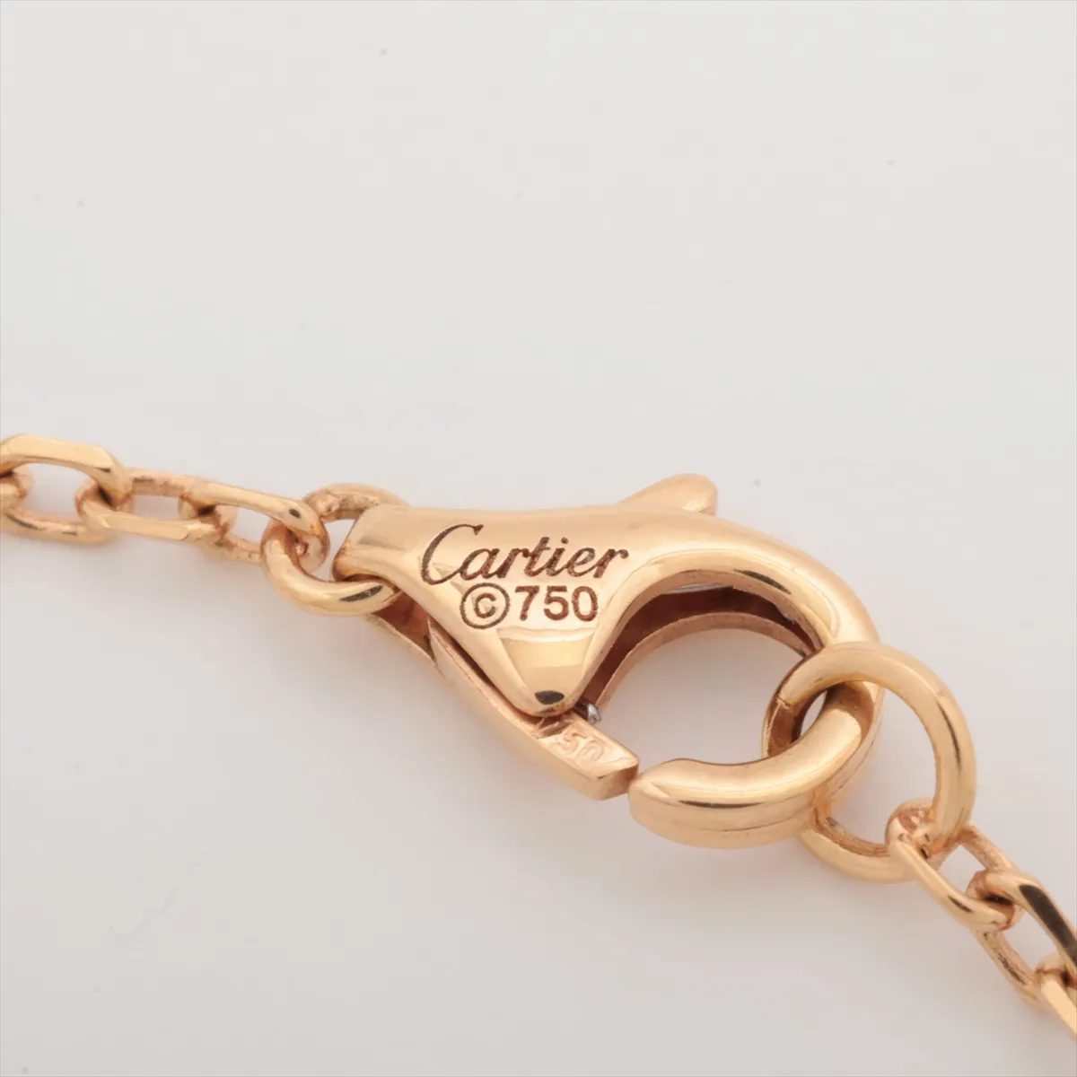 Trinity Diamond Necklace 750 (Yellow Gold x Pink Gold x White Gold) 9.5g PN6335 (Dents, solder marks) — view 4