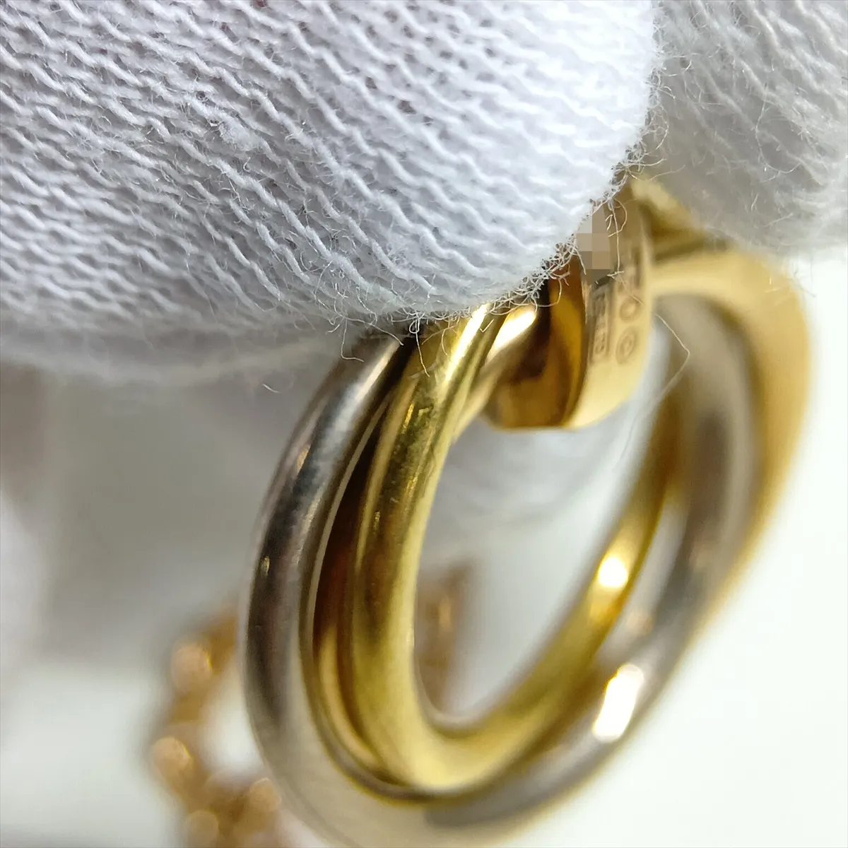 Trinity Diamond Necklace 750 (Yellow Gold x Pink Gold x White Gold) 9.5g PN6335 (Dents, solder marks) — view 6