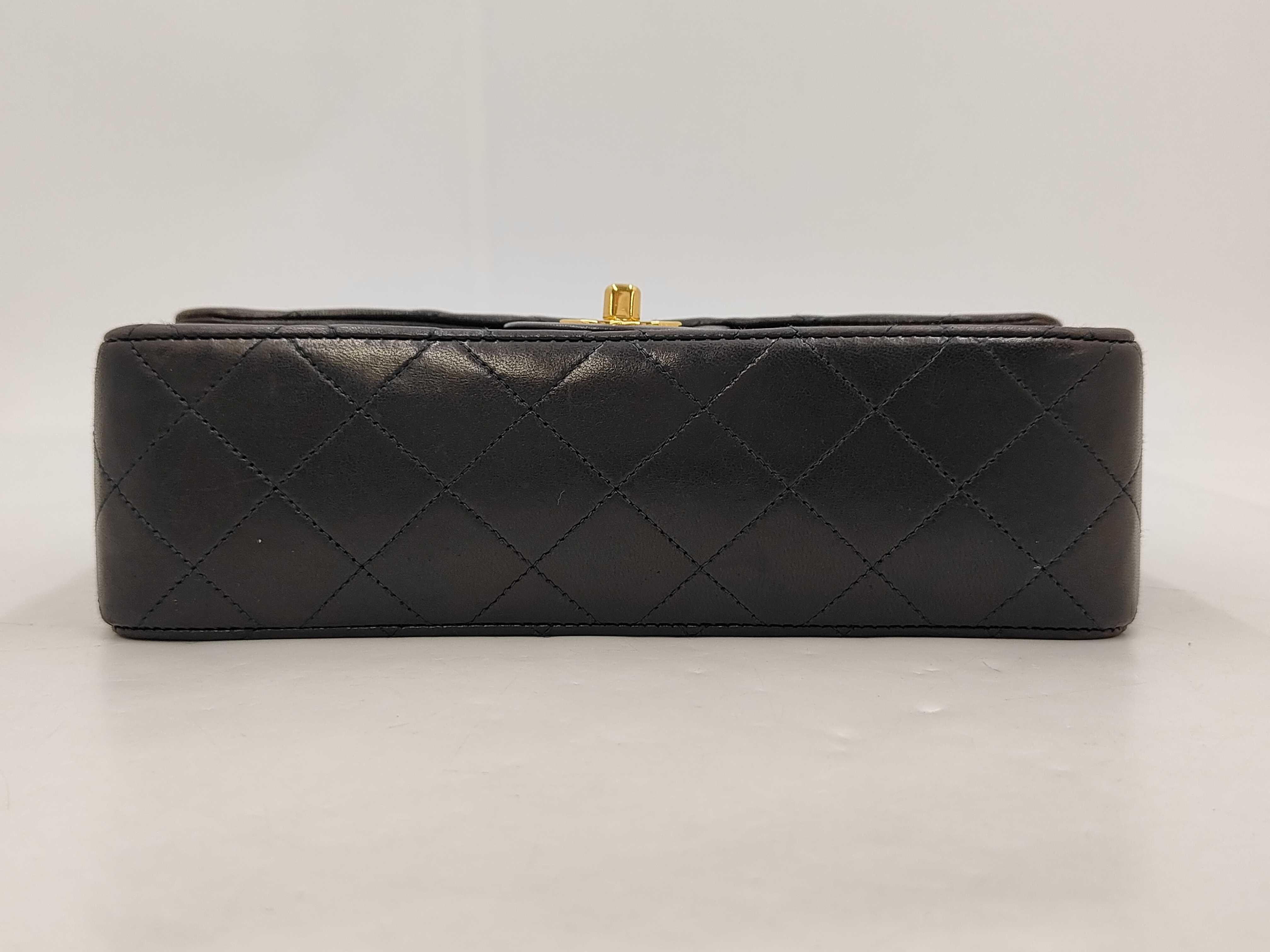 Matelassé 23 Double Flap Double Chain Shoulder Bag, Black Lambskin, Gold Hardware, 3960746 Shoulder Bag — view 3