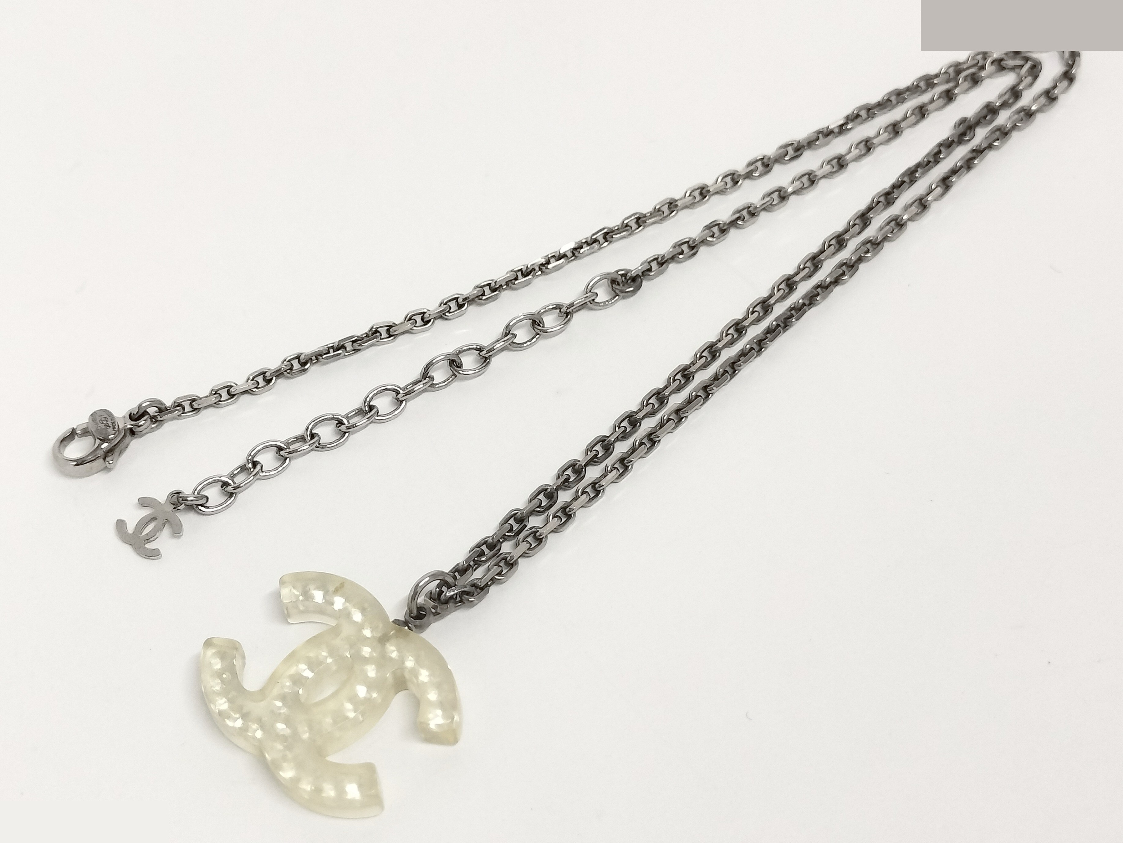 Coco Plastic Silver Necklace, Chain approx. 46cm — view 2