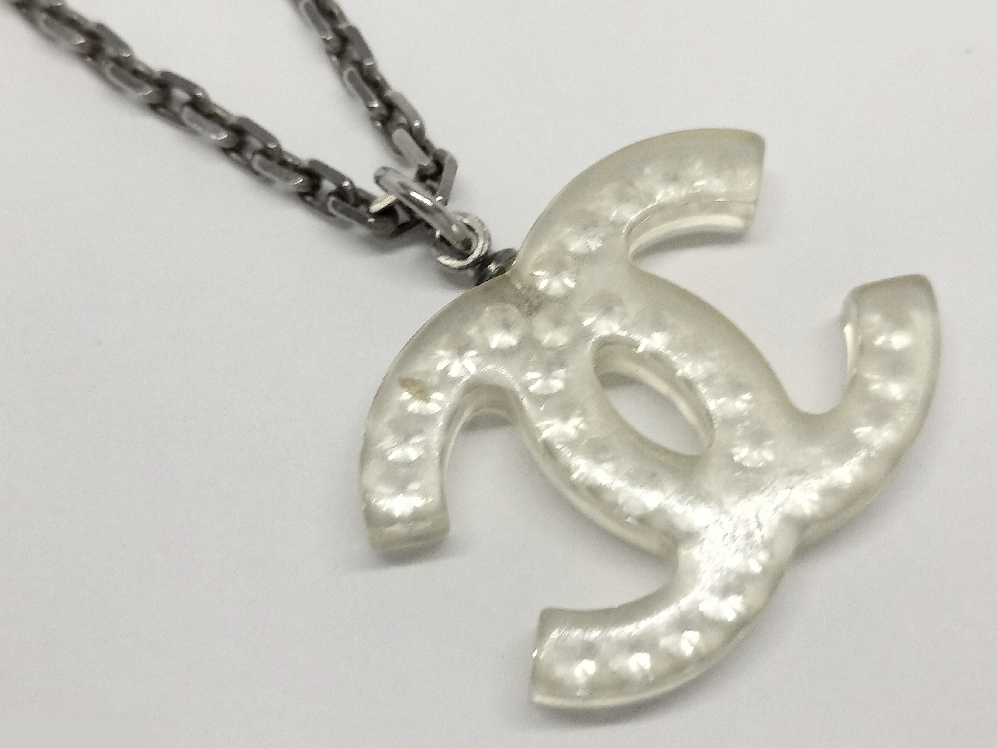 Coco Plastic Silver Necklace, Chain approx. 46cm — view 6