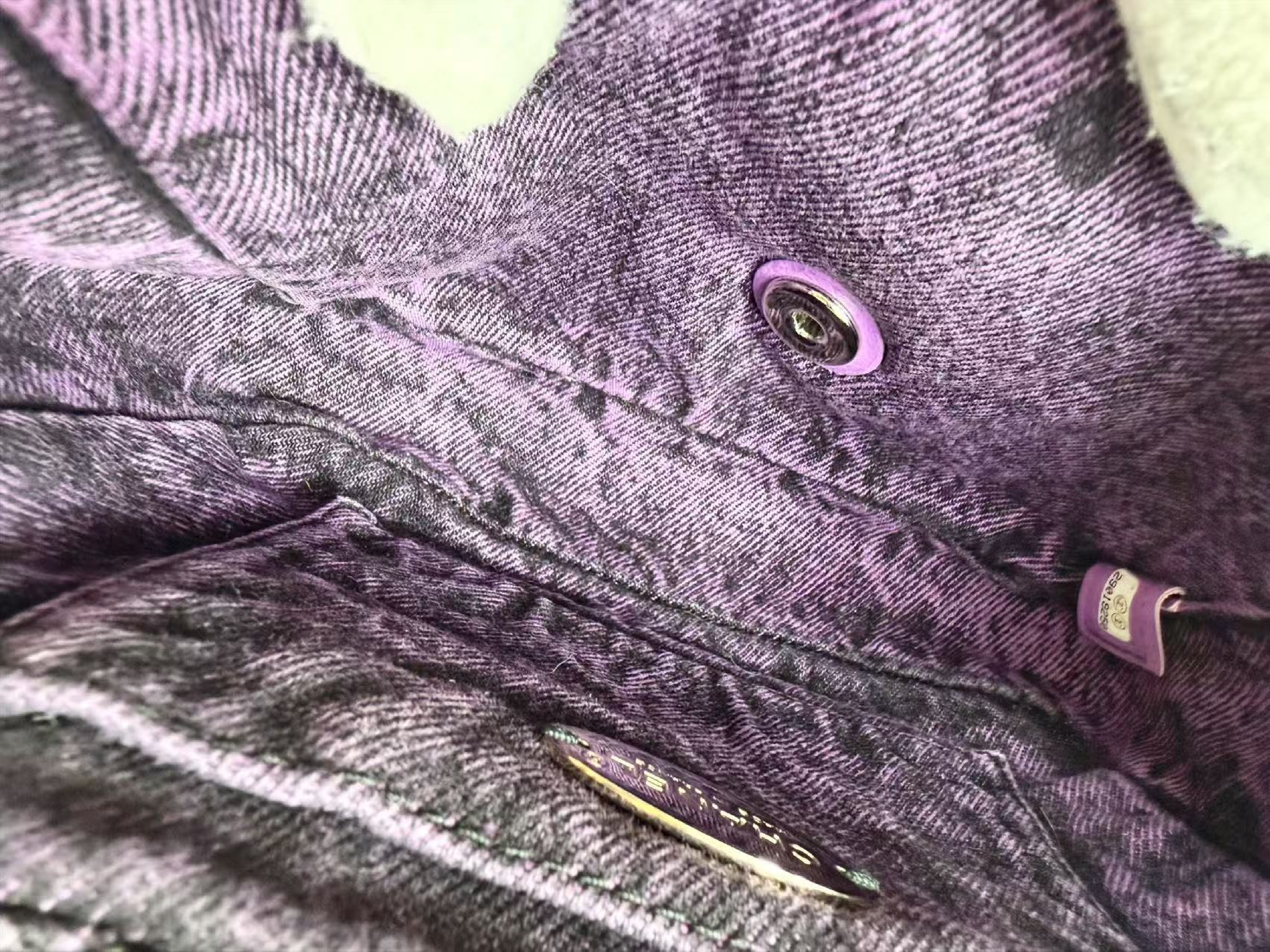 Denim Black x Purple Matelassé Shoulder Bag, W19/H15/D6cm (approx.), serial number in the 29 range, with dust bag and serial sticker, silver hardware, item number 29019250. — view 14