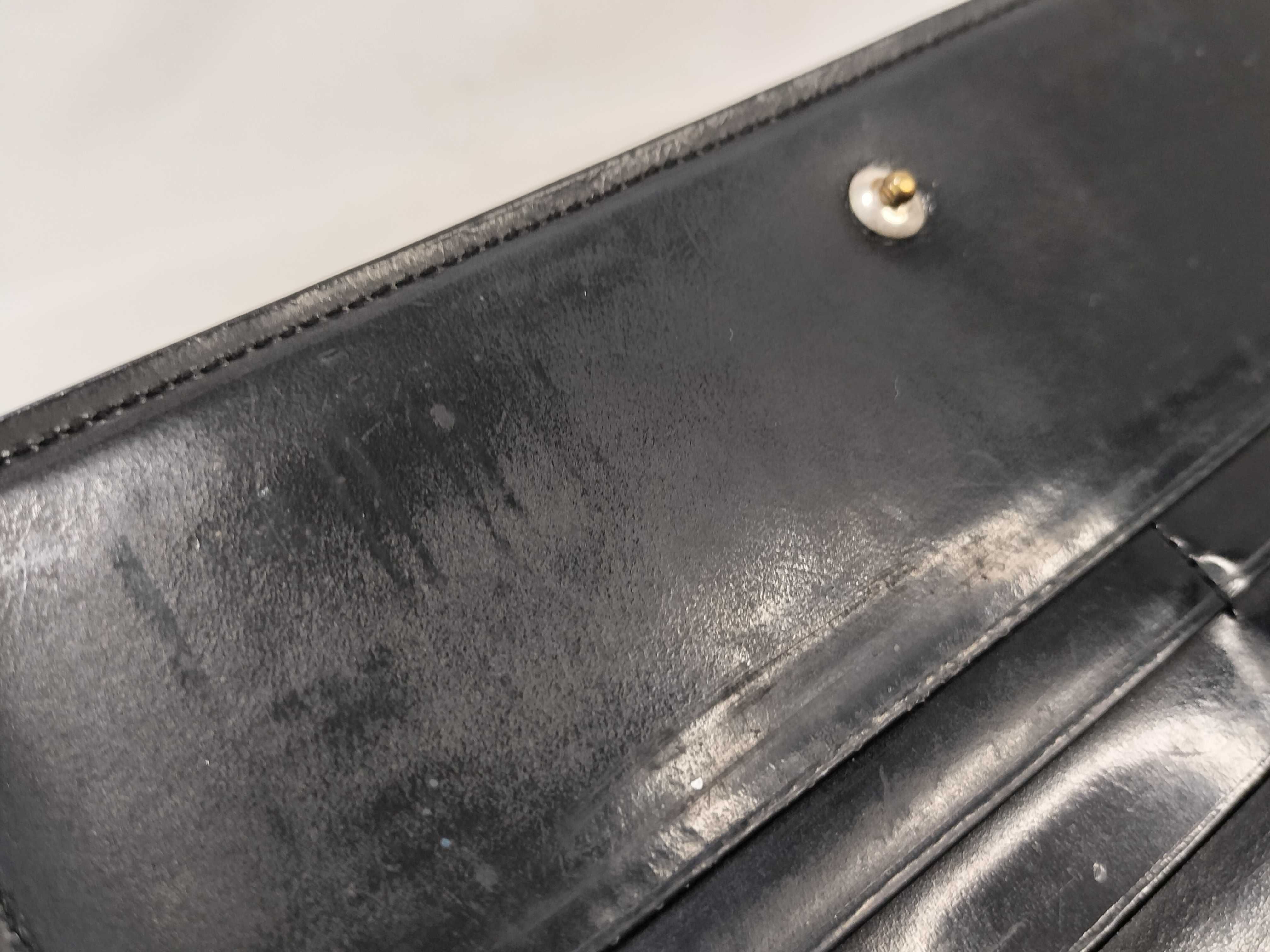 Check Pattern Embossed Black Long Wallet — view 14