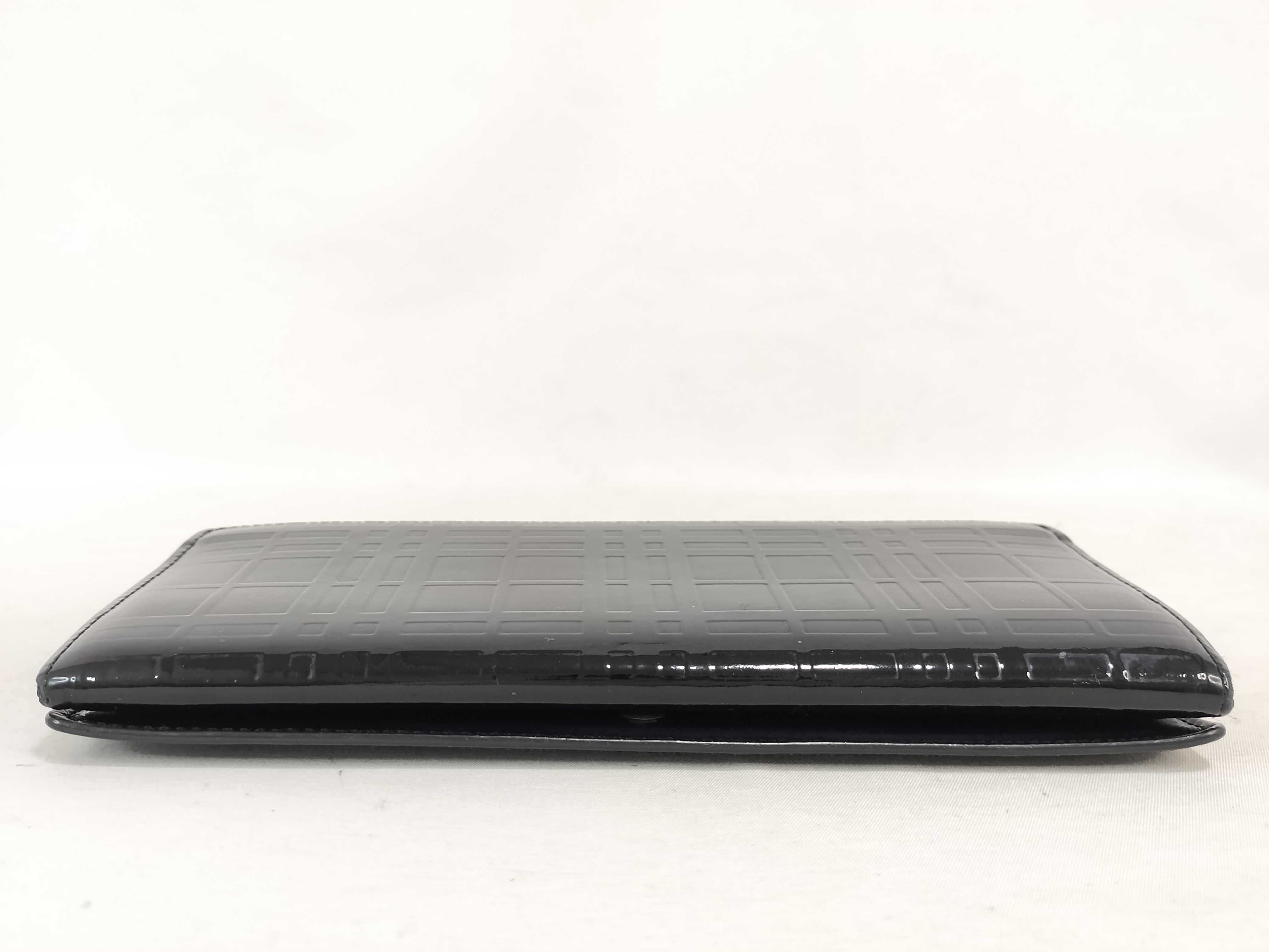 Check Pattern Embossed Black Long Wallet — view 3