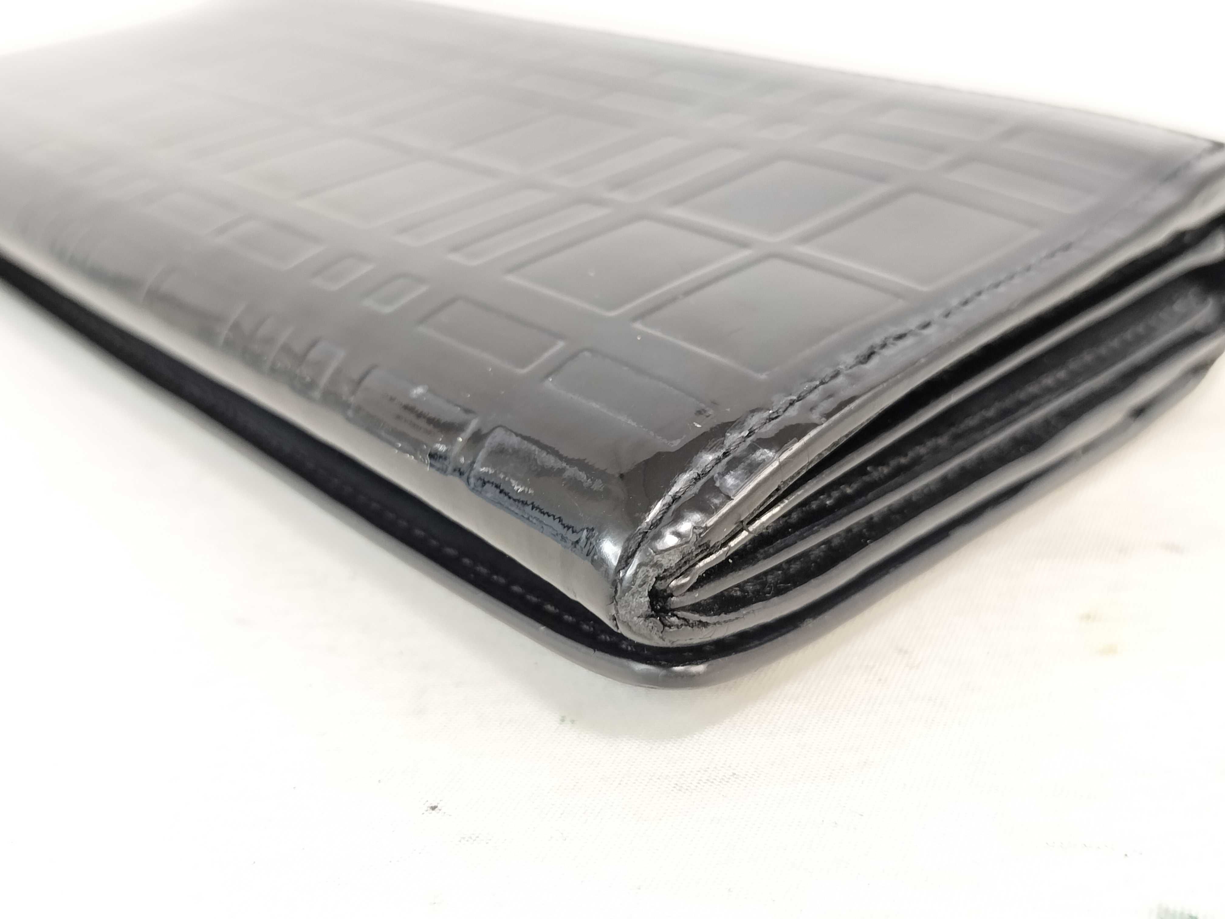 Check Pattern Embossed Black Long Wallet — view 4