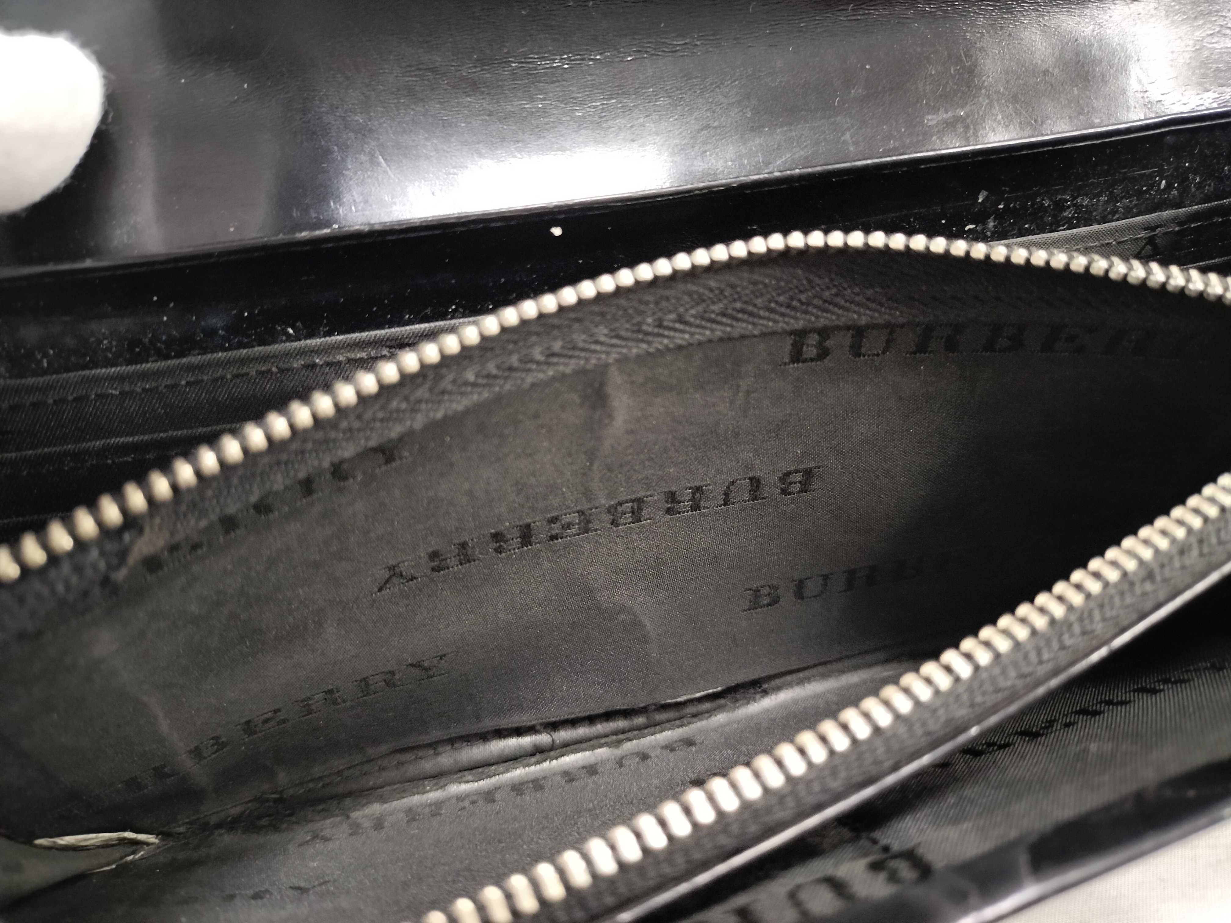 Check Pattern Embossed Black Long Wallet — view 10