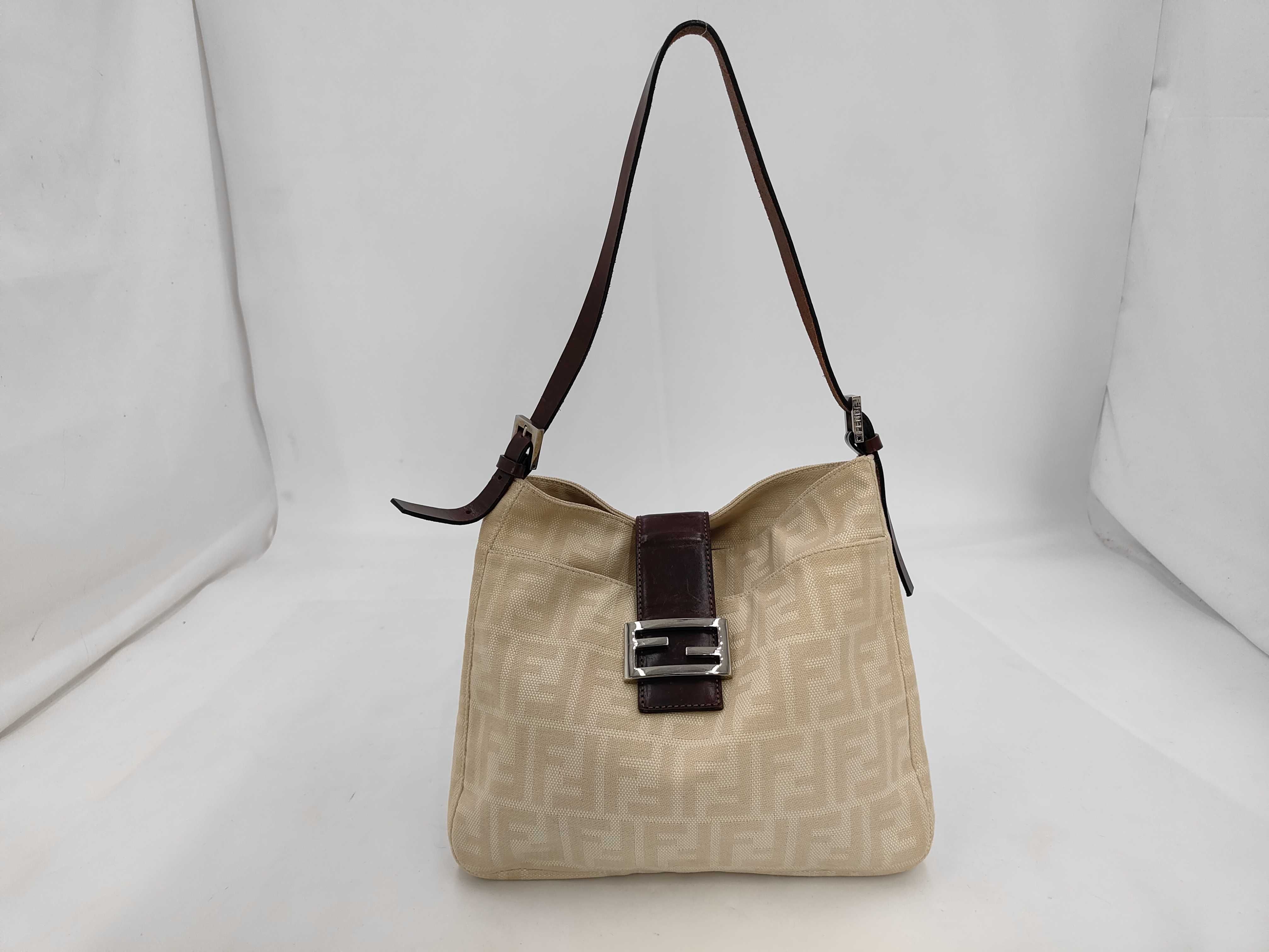 Zucca pattern Fendi Zucca one-shoulder canvas beige shoulder bag