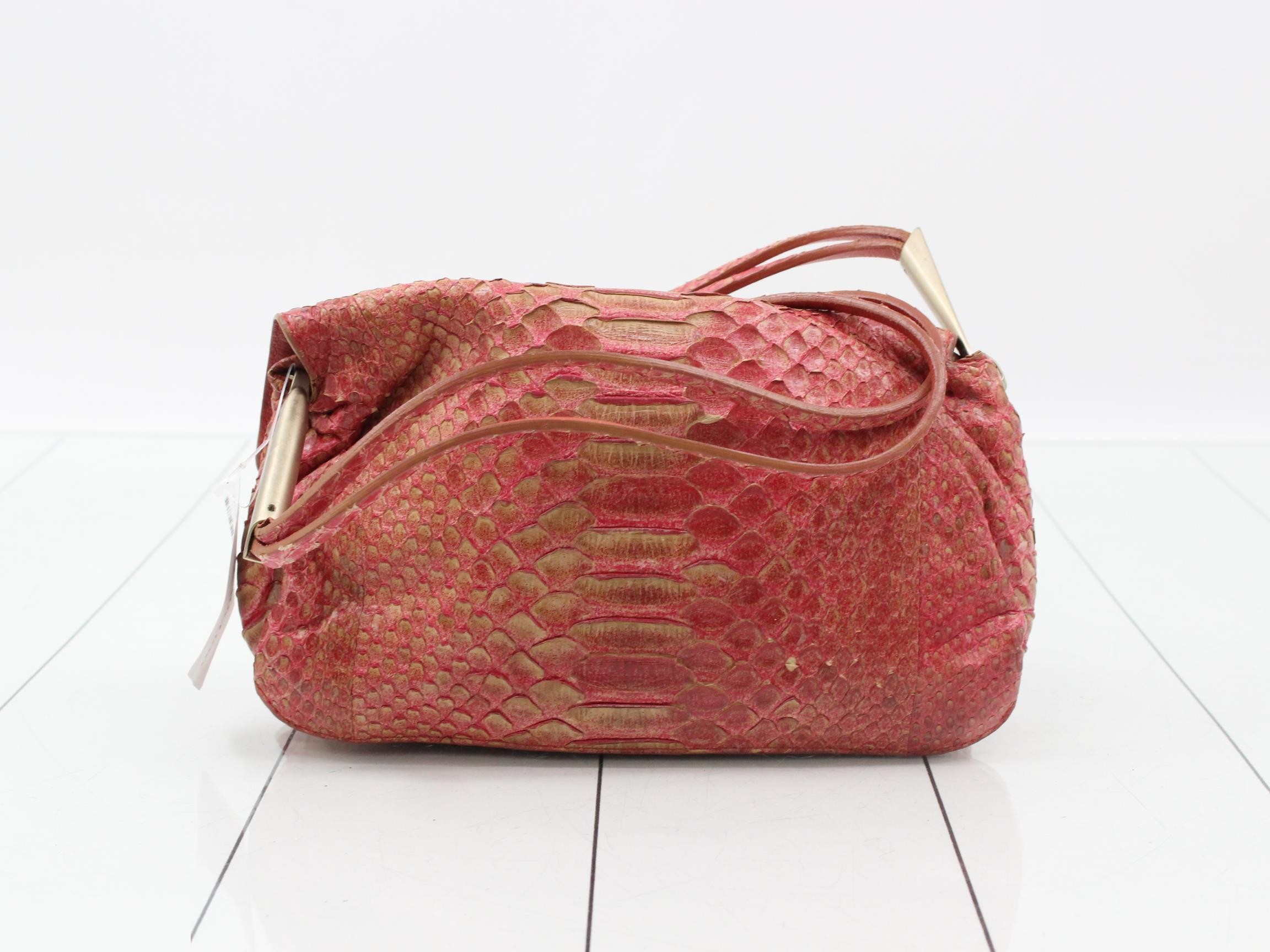 Python Shoulder Bag, Red — view 2