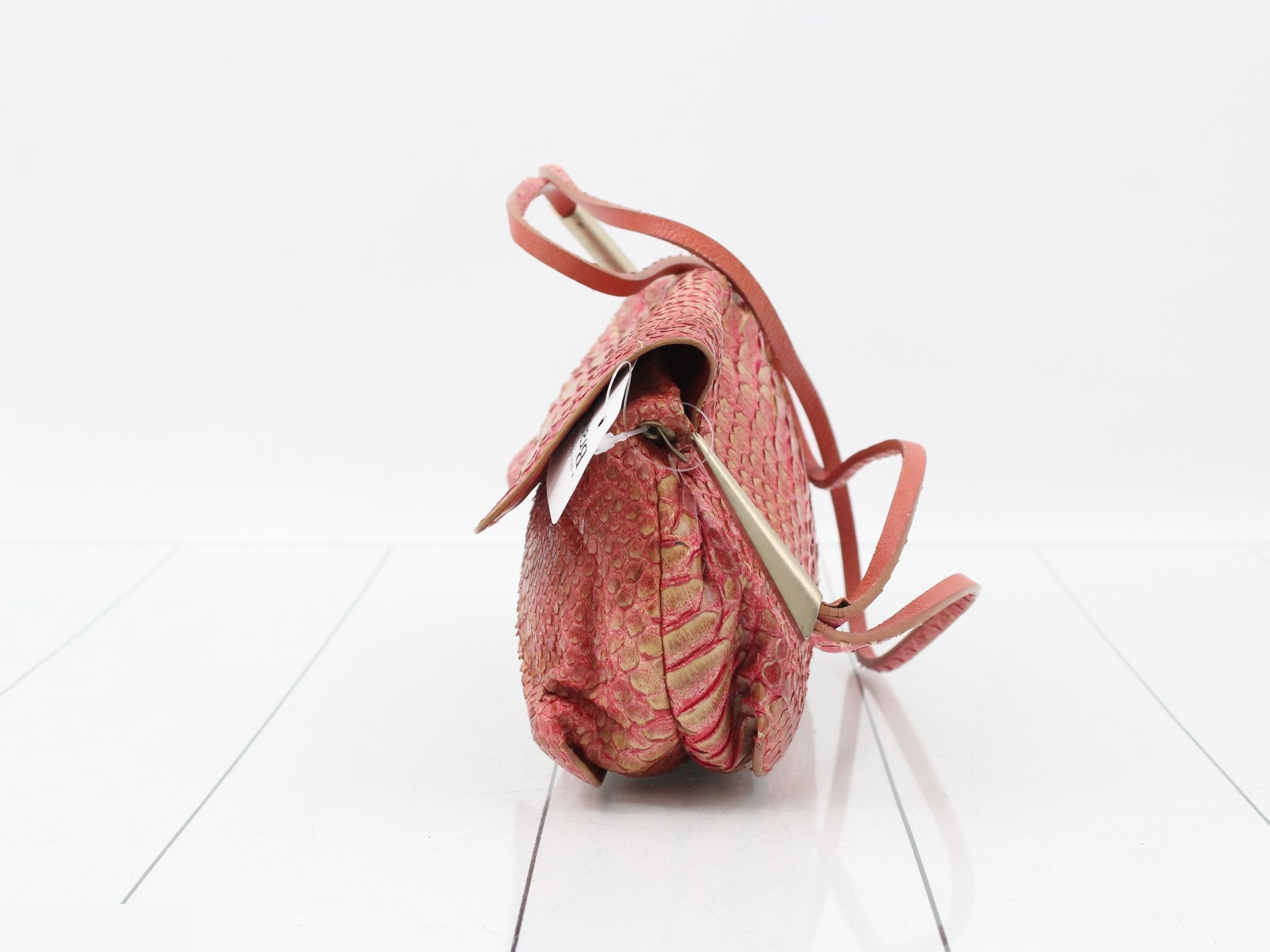 Python Shoulder Bag, Red — view 3