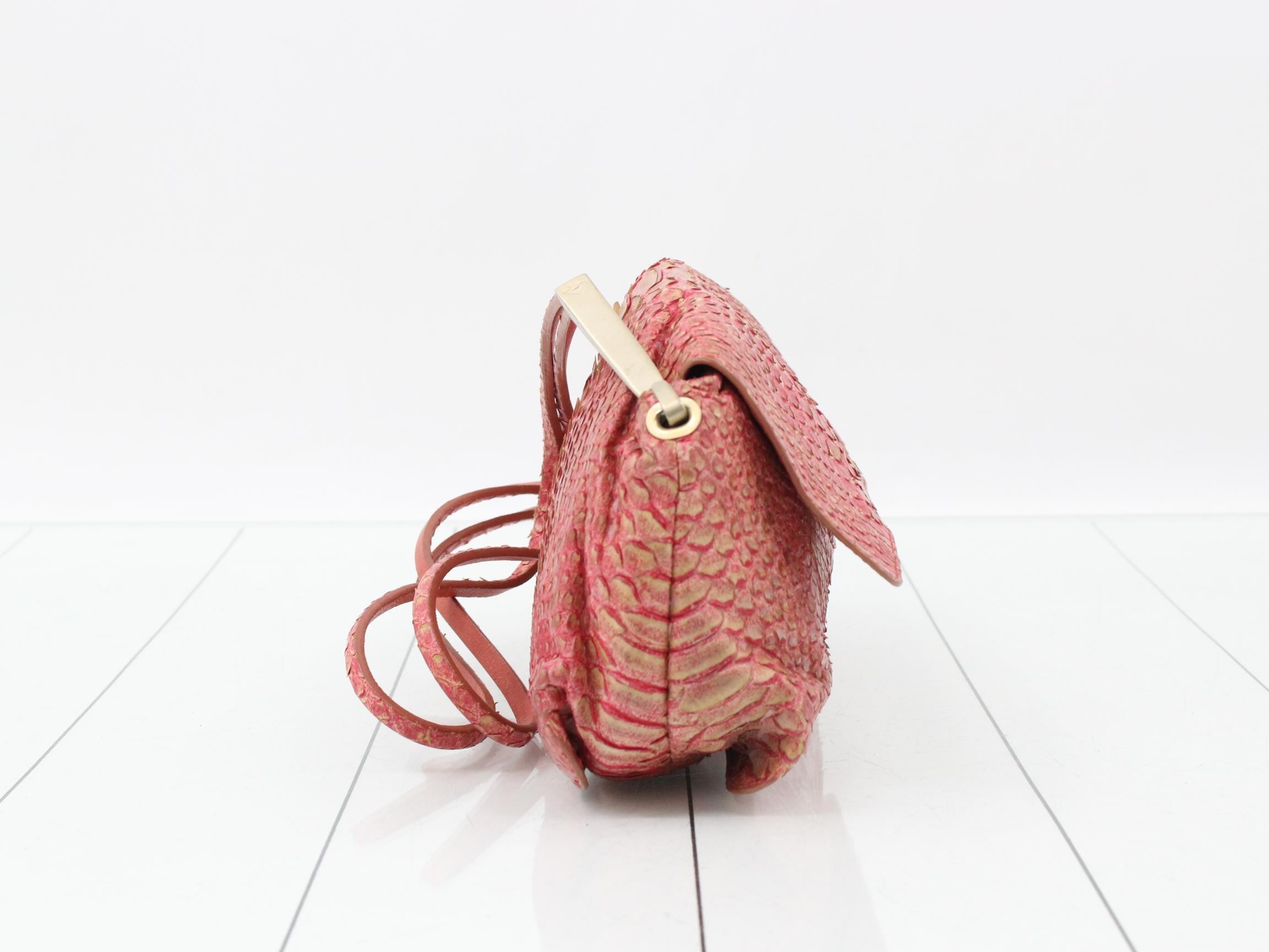 Python Shoulder Bag, Red — view 4