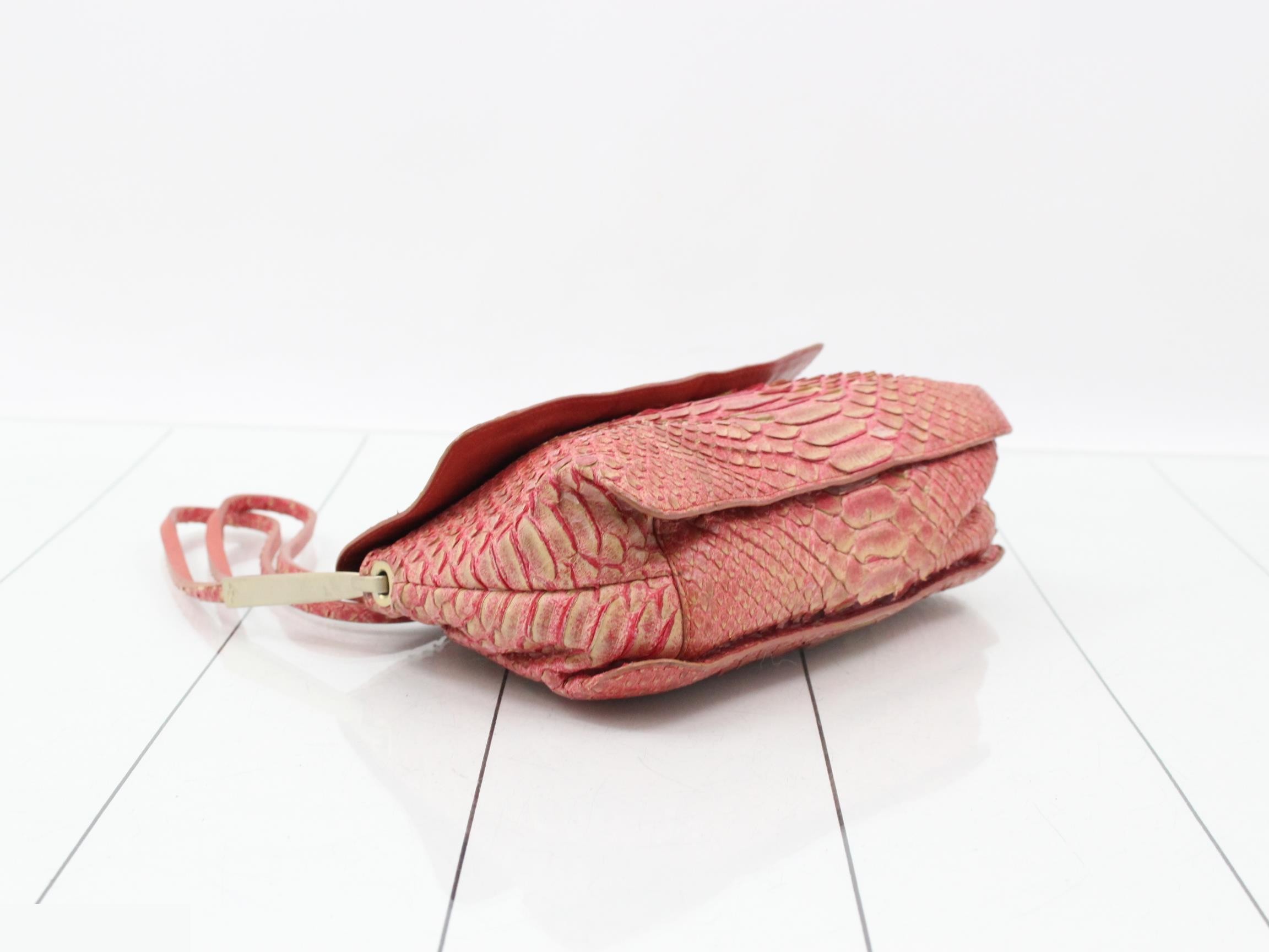 Python Shoulder Bag, Red — view 5
