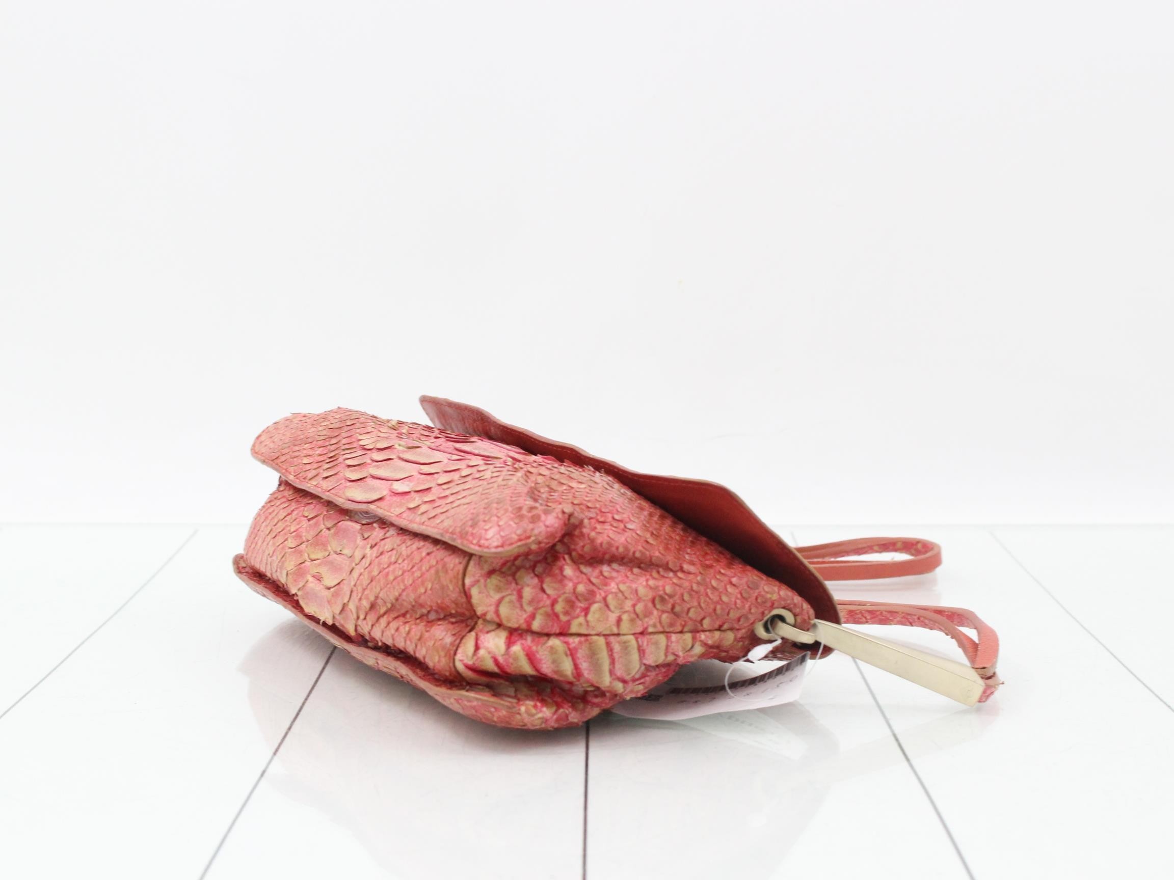 Python Shoulder Bag, Red — view 6