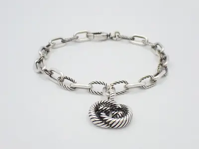 Interlocking G silver bracelet, wrist circumference approx. 18cm, 925 sterling silver, 15.6g