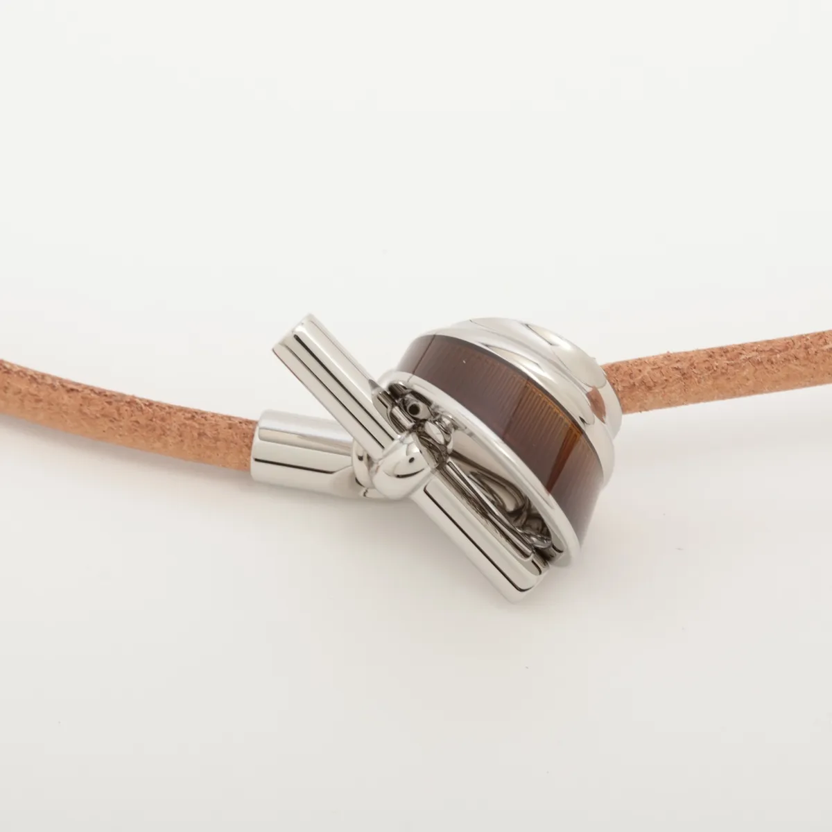 Equus GD0214 Necklace GP x Leather Brown — view 2