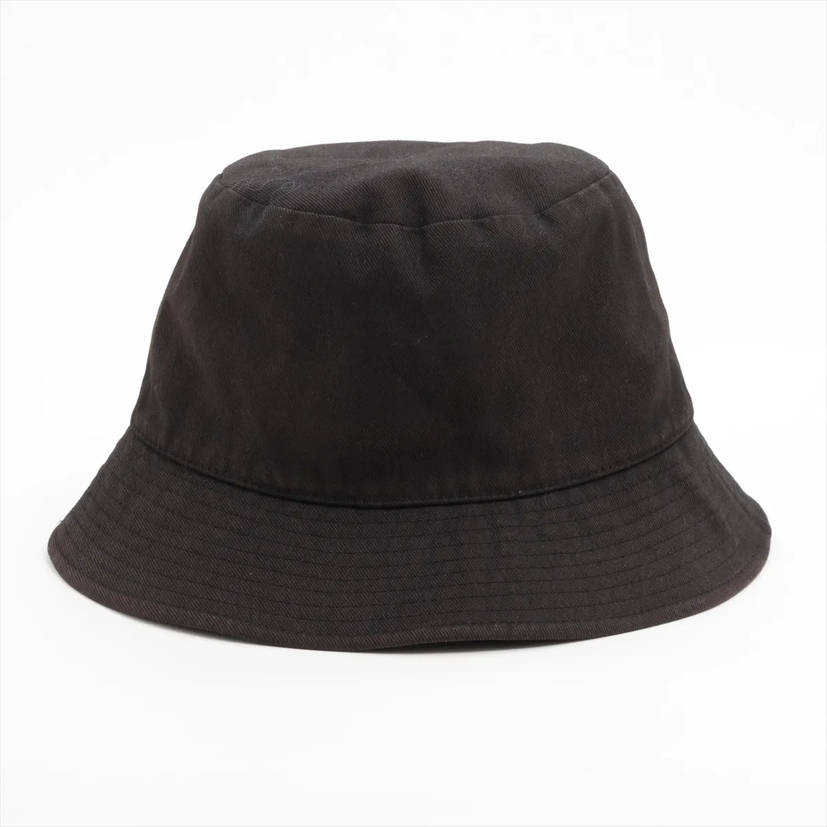2AU5B968P Logo Bucket Hat, Size L, Cotton, Black. Shows signs of wear, — view 3