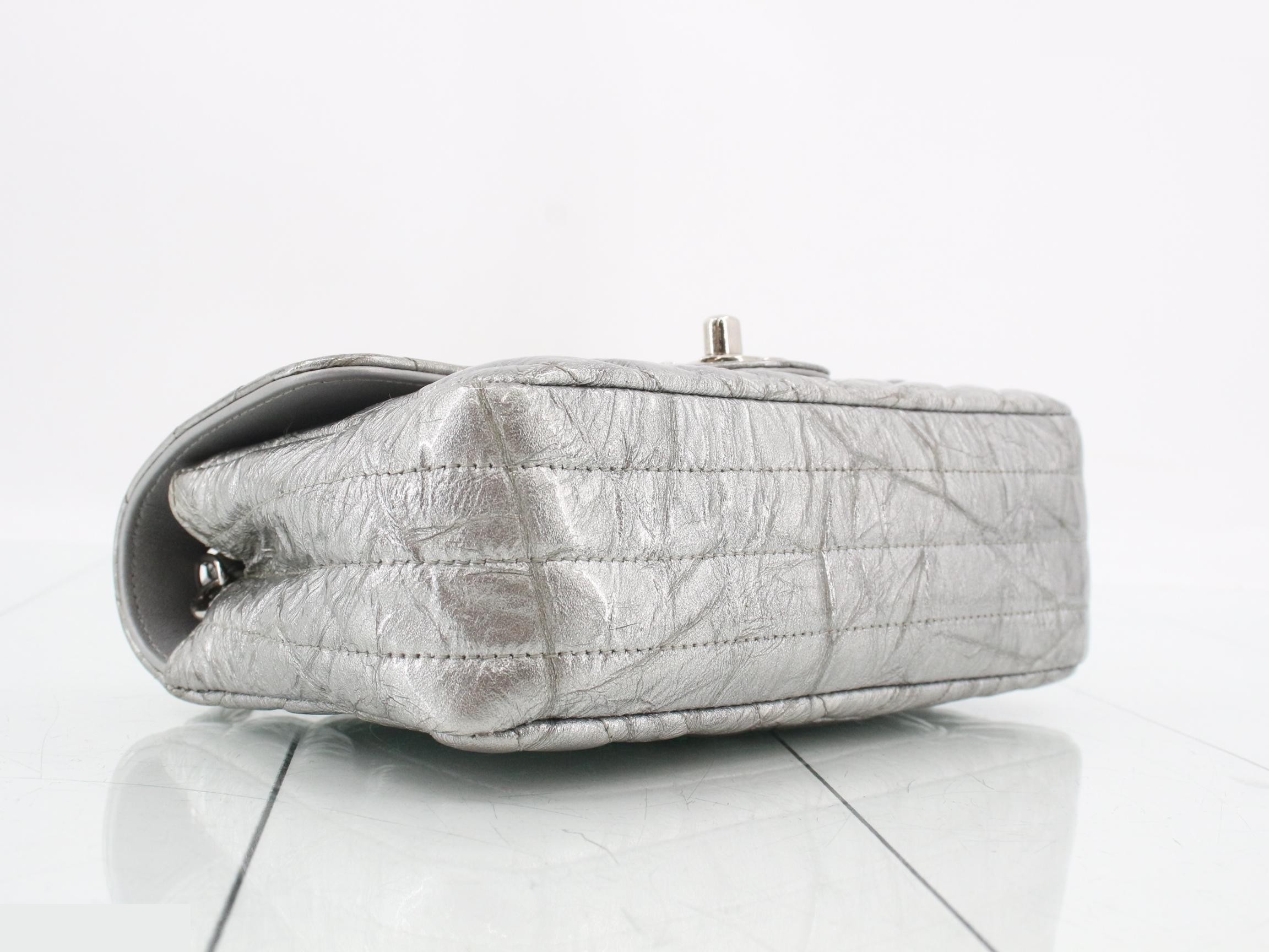 V-stitch Coco Mark Chain Shoulder Bag, Silver — view 5