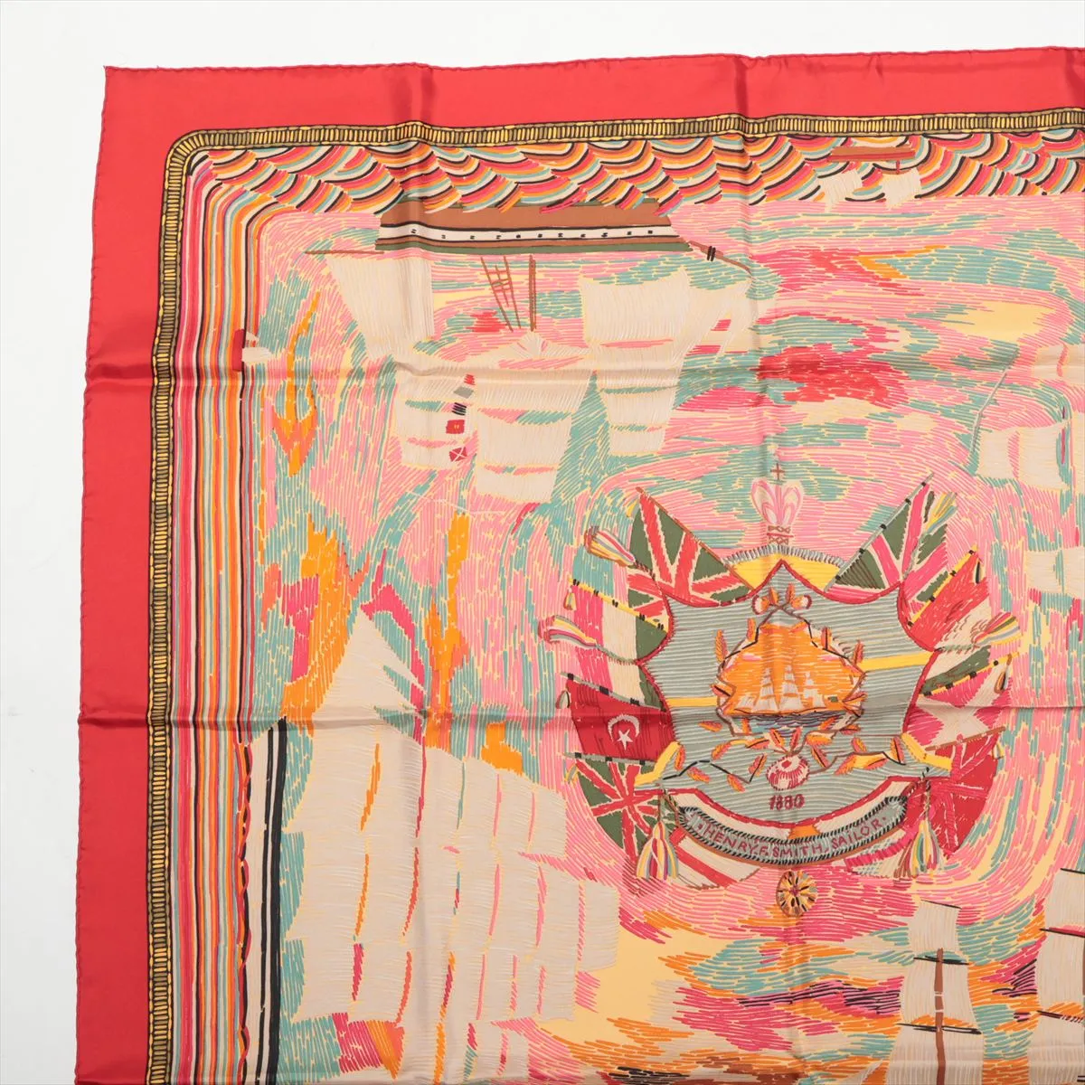 Carre 90 HENRY F SMITH SAILOR Scarf Silk Red — view 2