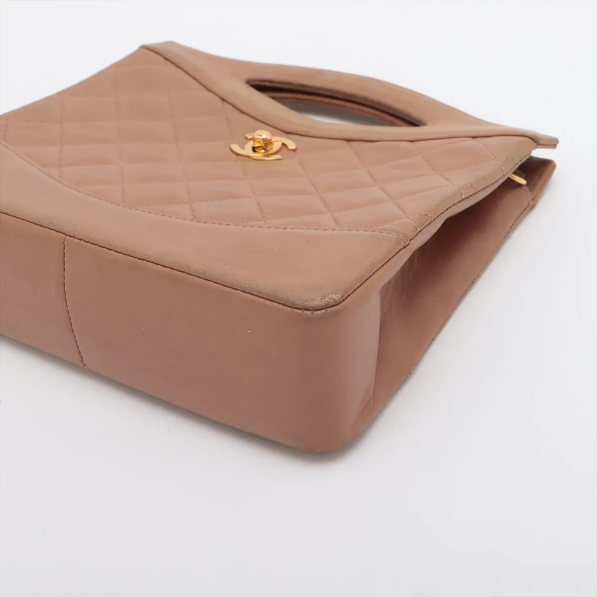 Matelasse Lambskin 2WAY Handbag Brown Gold Hardware 1218262 No. 1 — view 3
