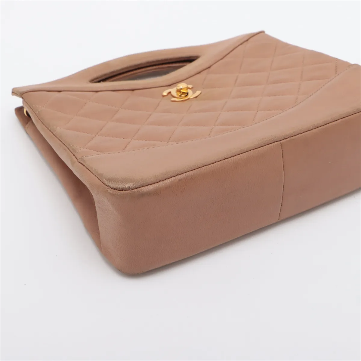 Matelasse Lambskin 2WAY Handbag Brown Gold Hardware 1218262 No. 1 — view 4