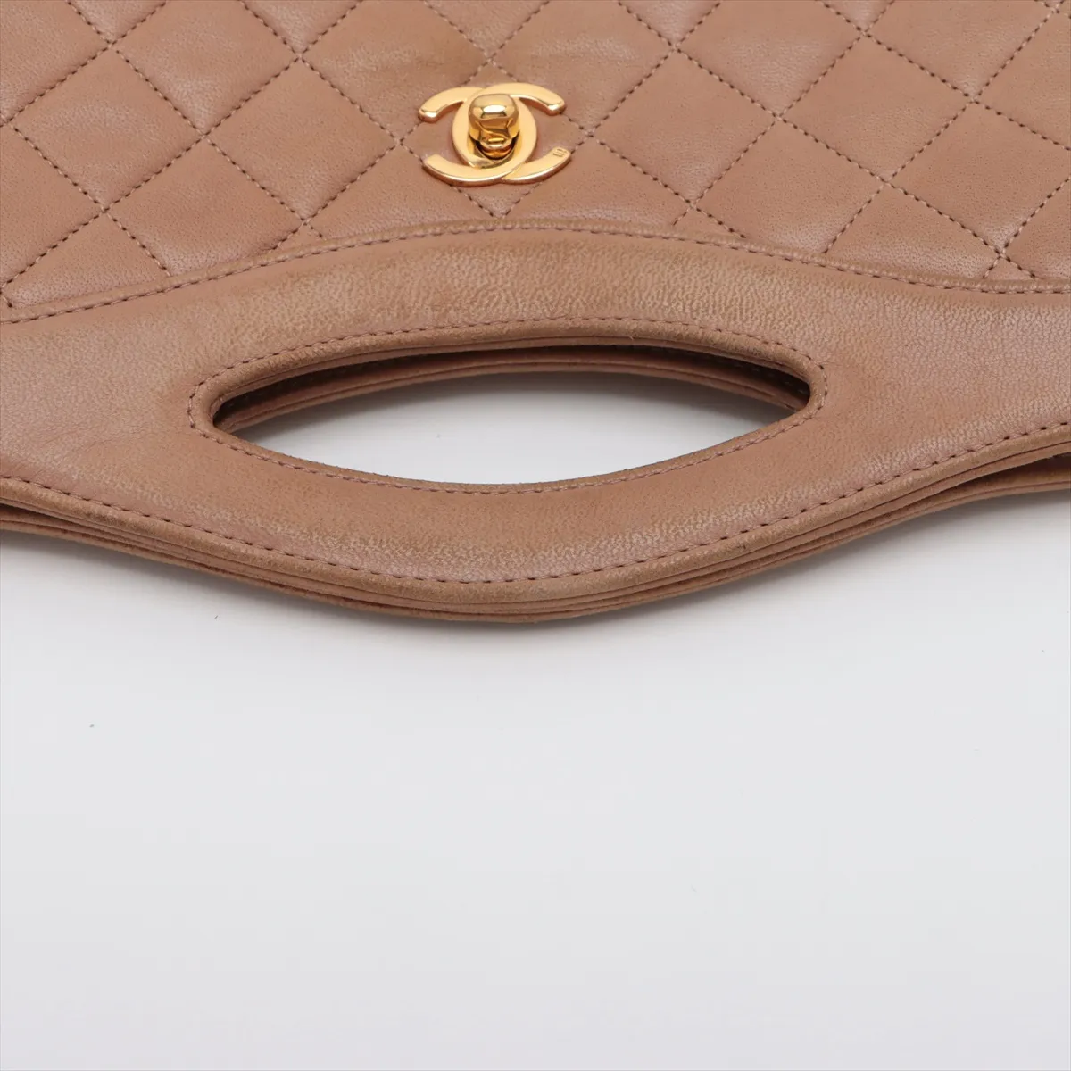 Matelasse Lambskin 2WAY Handbag Brown Gold Hardware 1218262 No. 1 — view 5