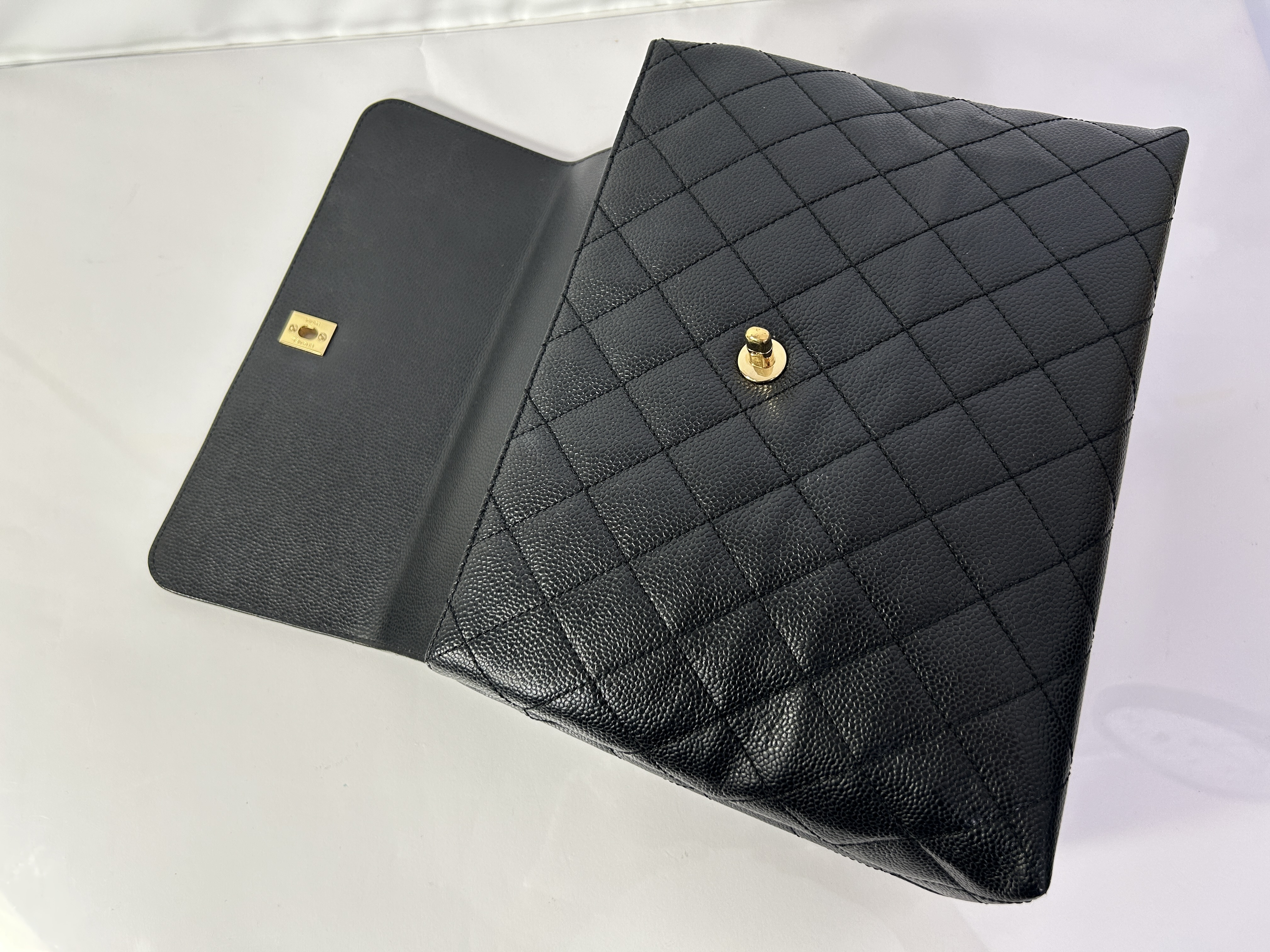 Matelassé Caviar Skin Handbag with Gold Hardware, Original Seal Included. — view 6